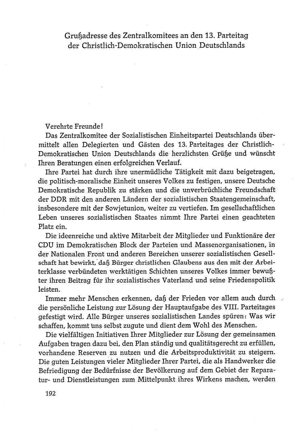 Dokumente der Sozialistischen Einheitspartei Deutschlands (SED) [Deutsche Demokratische Republik (DDR)] 1972-1973, Seite 192 (Dok. SED DDR 1972-1973, S. 192)