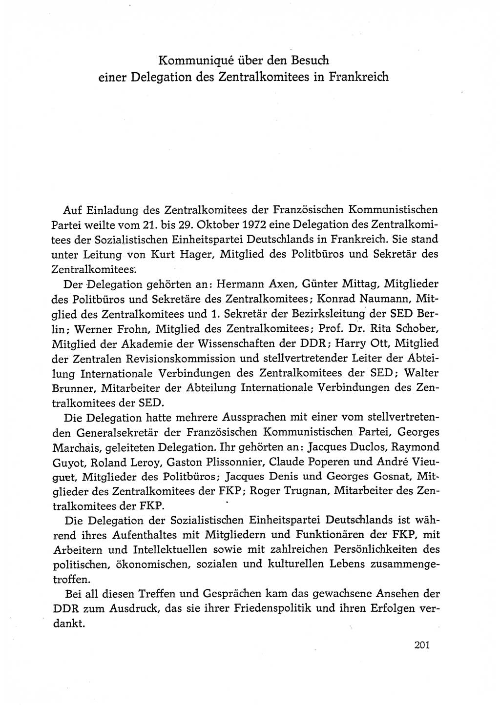 Dokumente der Sozialistischen Einheitspartei Deutschlands (SED) [Deutsche Demokratische Republik (DDR)] 1972-1973, Seite 201 (Dok. SED DDR 1972-1973, S. 201)