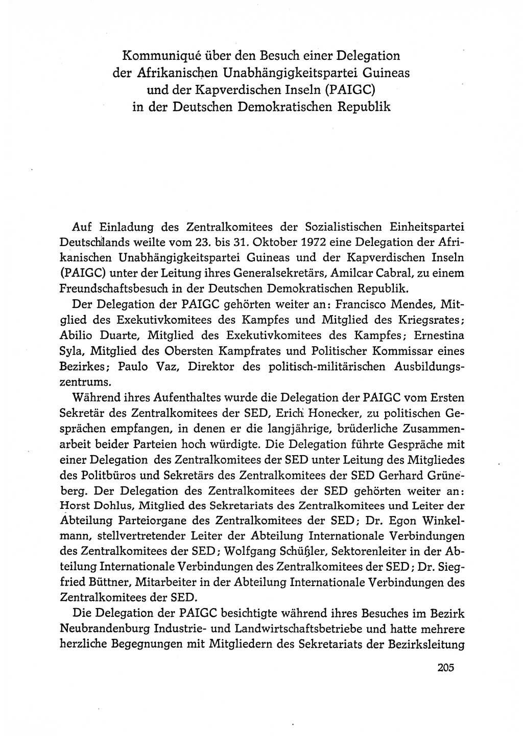 Dokumente der Sozialistischen Einheitspartei Deutschlands (SED) [Deutsche Demokratische Republik (DDR)] 1972-1973, Seite 205 (Dok. SED DDR 1972-1973, S. 205)