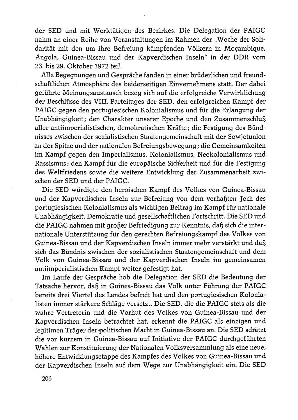 Dokumente der Sozialistischen Einheitspartei Deutschlands (SED) [Deutsche Demokratische Republik (DDR)] 1972-1973, Seite 206 (Dok. SED DDR 1972-1973, S. 206)