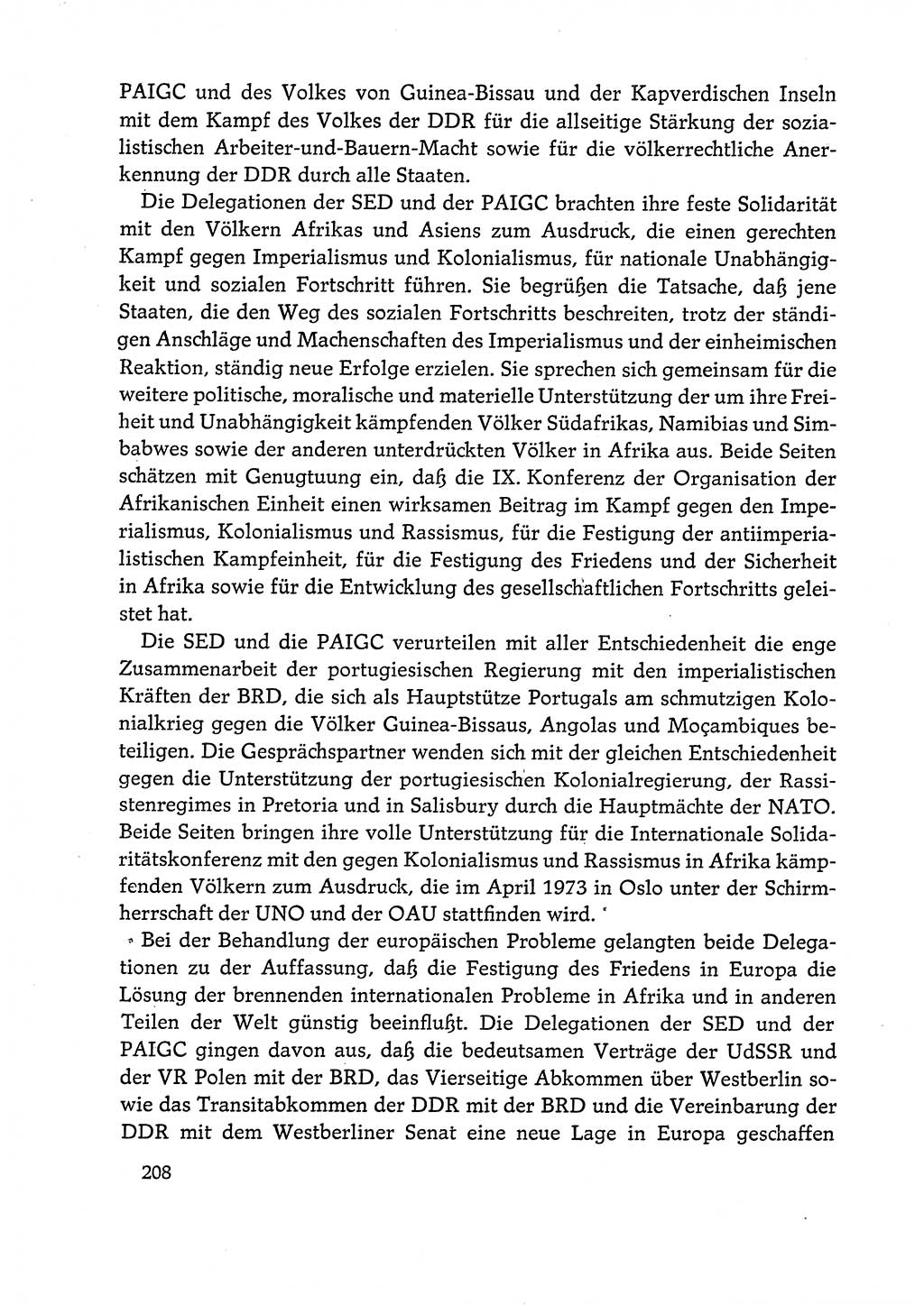 Dokumente der Sozialistischen Einheitspartei Deutschlands (SED) [Deutsche Demokratische Republik (DDR)] 1972-1973, Seite 208 (Dok. SED DDR 1972-1973, S. 208)