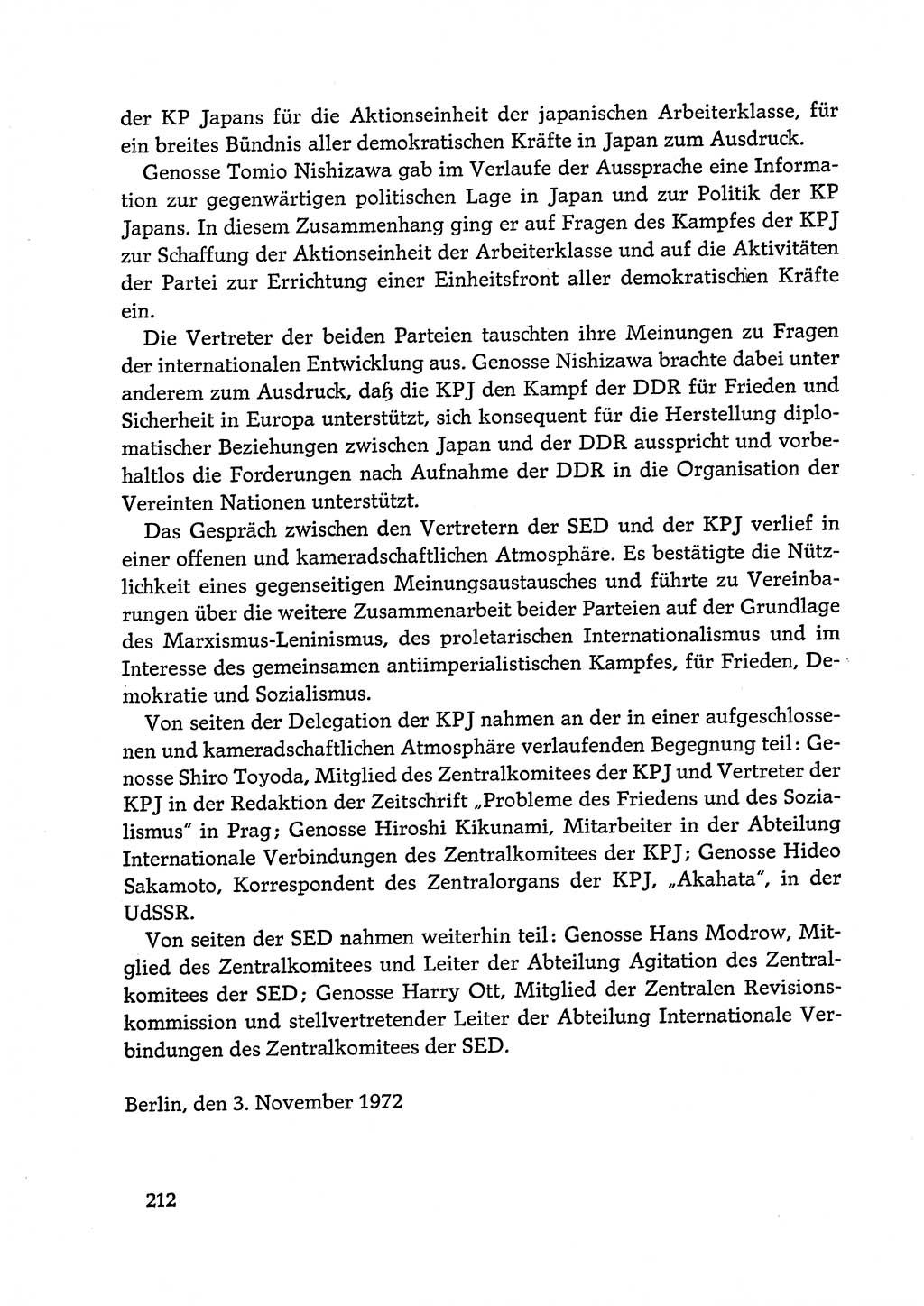 Dokumente der Sozialistischen Einheitspartei Deutschlands (SED) [Deutsche Demokratische Republik (DDR)] 1972-1973, Seite 212 (Dok. SED DDR 1972-1973, S. 212)