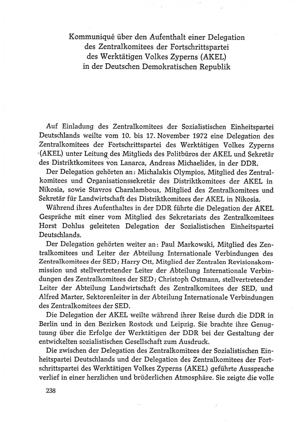 Dokumente der Sozialistischen Einheitspartei Deutschlands (SED) [Deutsche Demokratische Republik (DDR)] 1972-1973, Seite 238 (Dok. SED DDR 1972-1973, S. 238)