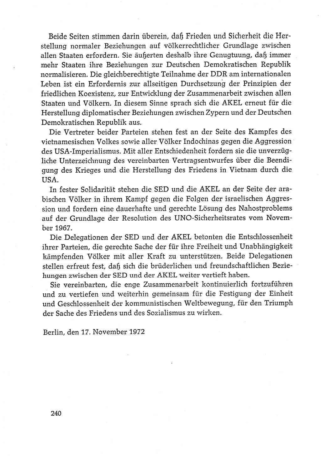 Dokumente der Sozialistischen Einheitspartei Deutschlands (SED) [Deutsche Demokratische Republik (DDR)] 1972-1973, Seite 240 (Dok. SED DDR 1972-1973, S. 240)