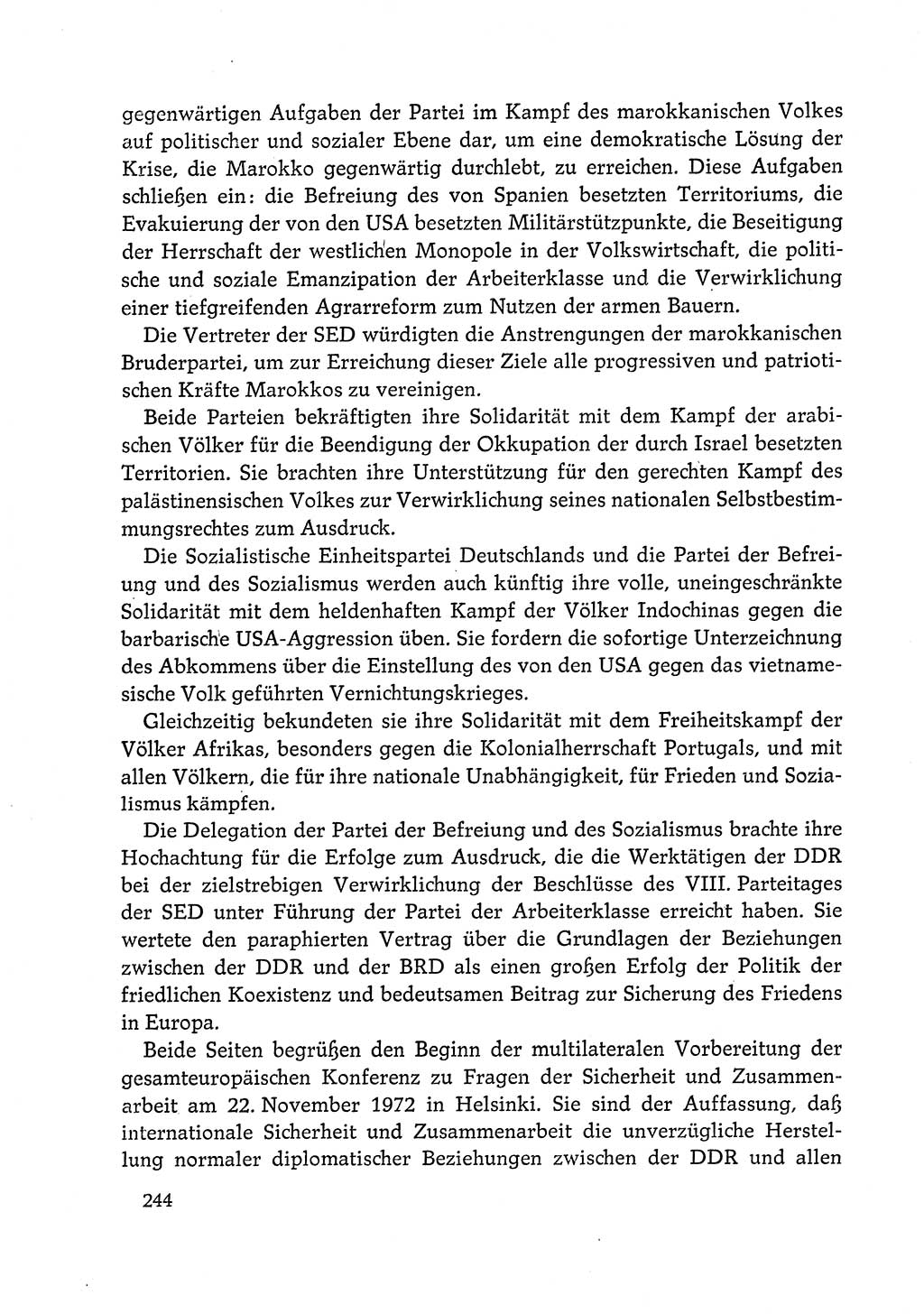 Dokumente der Sozialistischen Einheitspartei Deutschlands (SED) [Deutsche Demokratische Republik (DDR)] 1972-1973, Seite 244 (Dok. SED DDR 1972-1973, S. 244)