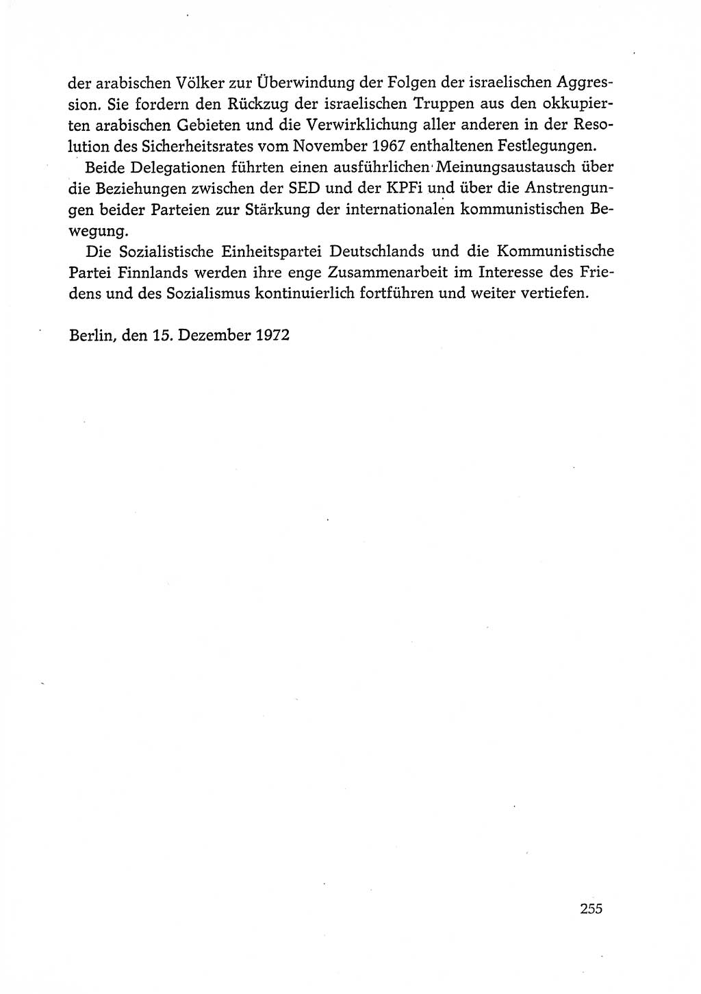Dokumente der Sozialistischen Einheitspartei Deutschlands (SED) [Deutsche Demokratische Republik (DDR)] 1972-1973, Seite 255 (Dok. SED DDR 1972-1973, S. 255)