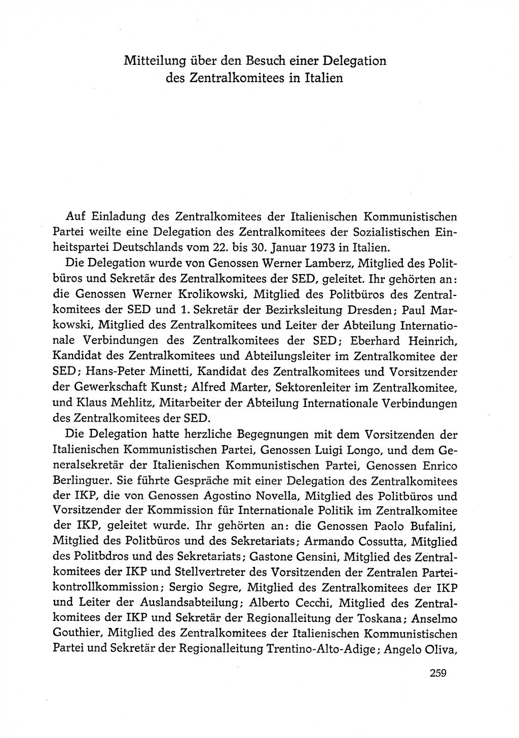 Dokumente der Sozialistischen Einheitspartei Deutschlands (SED) [Deutsche Demokratische Republik (DDR)] 1972-1973, Seite 259 (Dok. SED DDR 1972-1973, S. 259)
