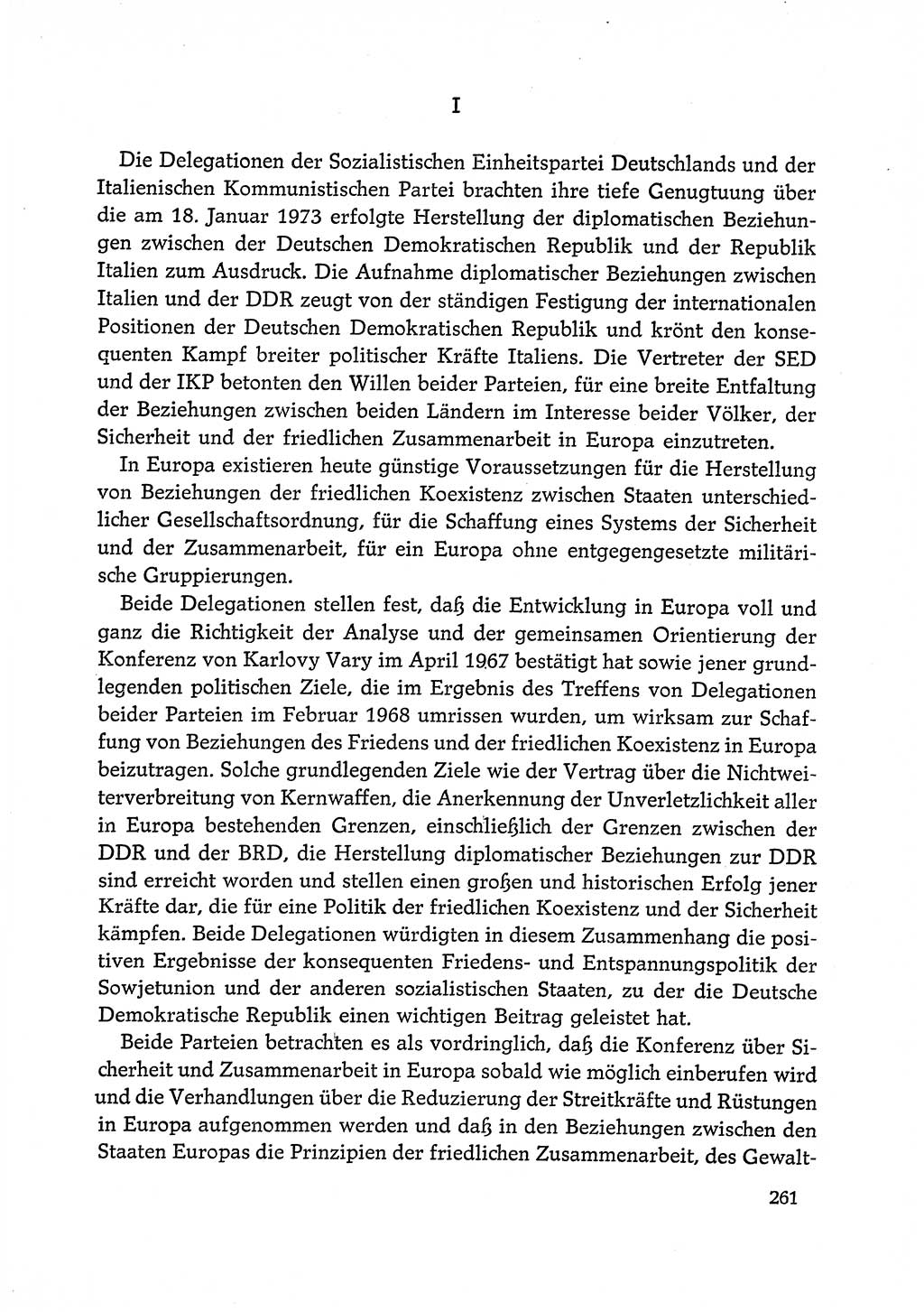 Dokumente der Sozialistischen Einheitspartei Deutschlands (SED) [Deutsche Demokratische Republik (DDR)] 1972-1973, Seite 261 (Dok. SED DDR 1972-1973, S. 261)