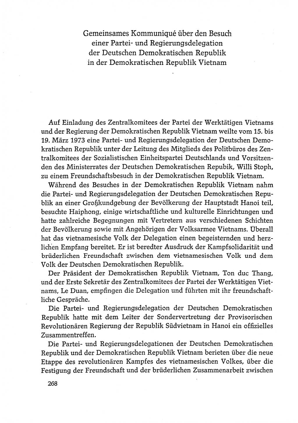 Dokumente der Sozialistischen Einheitspartei Deutschlands (SED) [Deutsche Demokratische Republik (DDR)] 1972-1973, Seite 268 (Dok. SED DDR 1972-1973, S. 268)