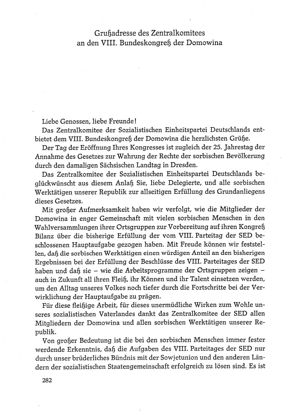 Dokumente der Sozialistischen Einheitspartei Deutschlands (SED) [Deutsche Demokratische Republik (DDR)] 1972-1973, Seite 282 (Dok. SED DDR 1972-1973, S. 282)