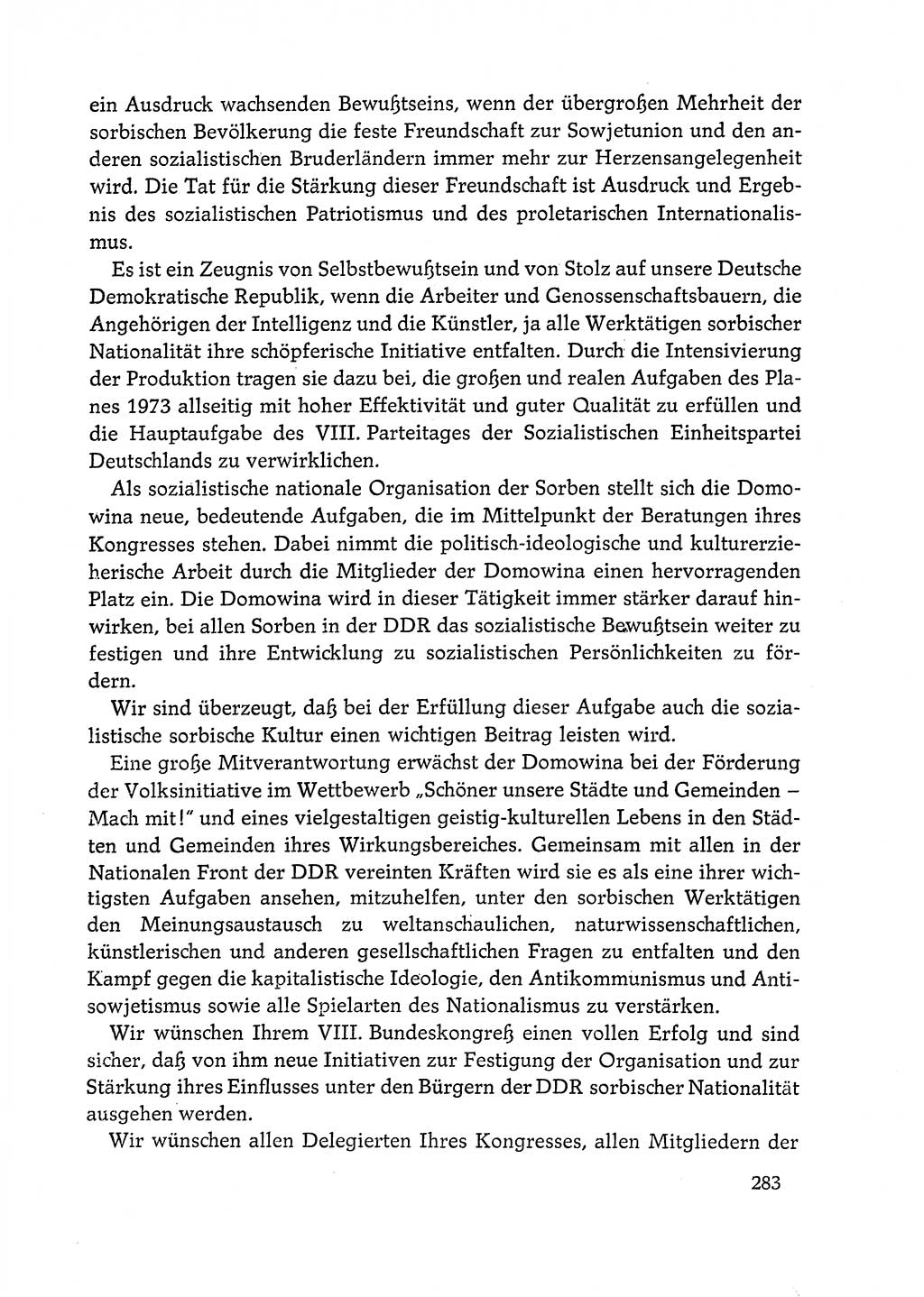 Dokumente der Sozialistischen Einheitspartei Deutschlands (SED) [Deutsche Demokratische Republik (DDR)] 1972-1973, Seite 283 (Dok. SED DDR 1972-1973, S. 283)