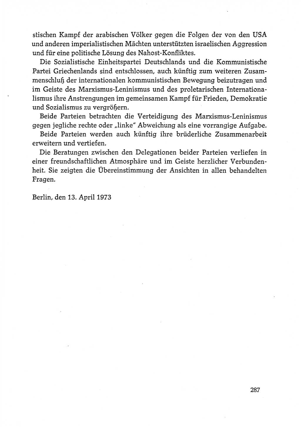 Dokumente der Sozialistischen Einheitspartei Deutschlands (SED) [Deutsche Demokratische Republik (DDR)] 1972-1973, Seite 287 (Dok. SED DDR 1972-1973, S. 287)
