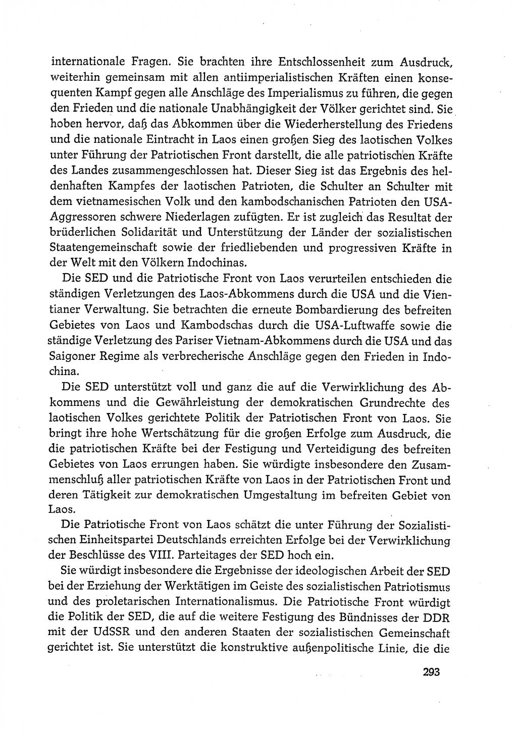 Dokumente der Sozialistischen Einheitspartei Deutschlands (SED) [Deutsche Demokratische Republik (DDR)] 1972-1973, Seite 293 (Dok. SED DDR 1972-1973, S. 293)