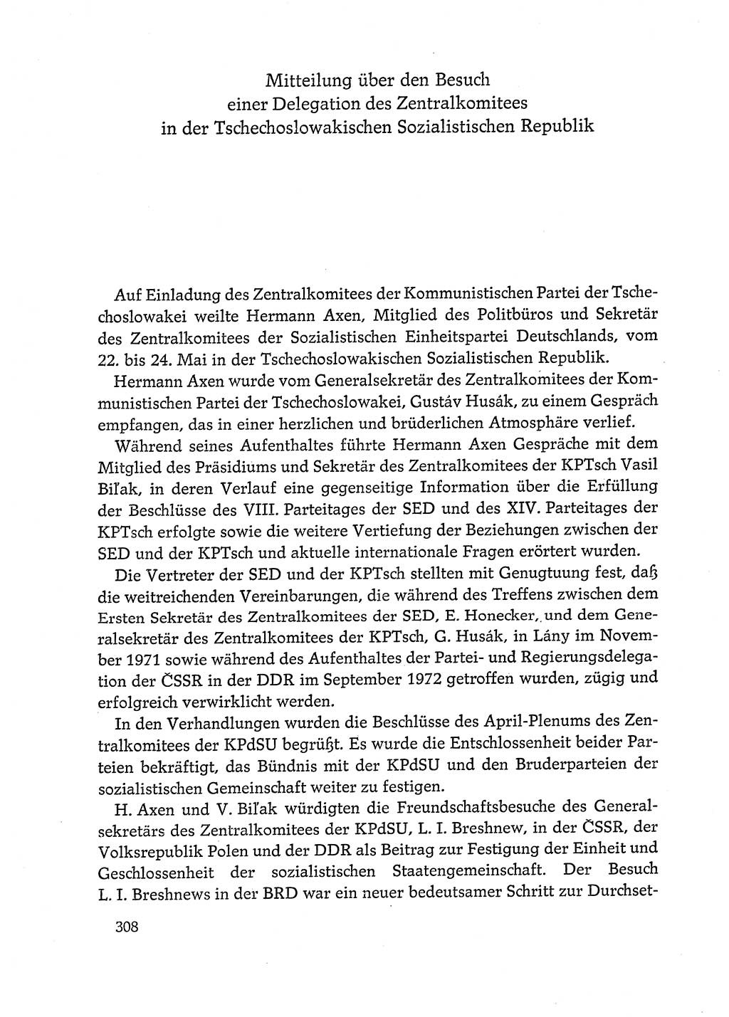 Dokumente der Sozialistischen Einheitspartei Deutschlands (SED) [Deutsche Demokratische Republik (DDR)] 1972-1973, Seite 308 (Dok. SED DDR 1972-1973, S. 308)
