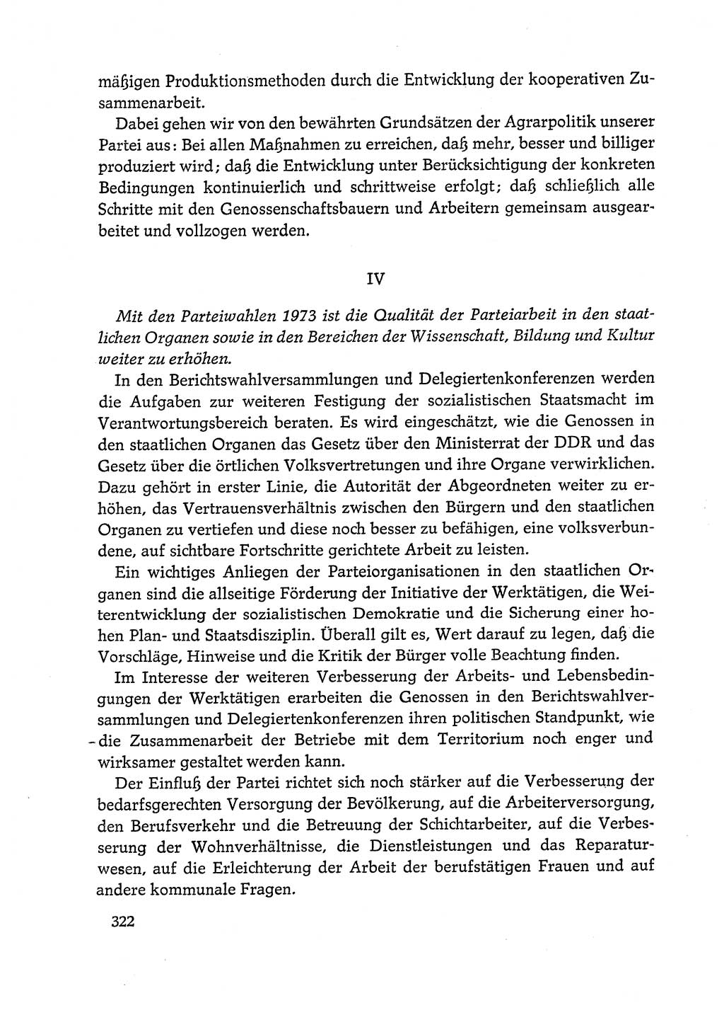 Dokumente der Sozialistischen Einheitspartei Deutschlands (SED) [Deutsche Demokratische Republik (DDR)] 1972-1973, Seite 322 (Dok. SED DDR 1972-1973, S. 322)
