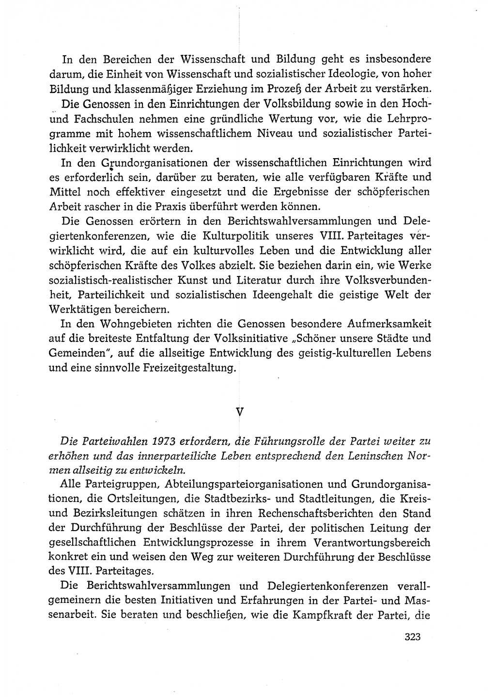 Dokumente der Sozialistischen Einheitspartei Deutschlands (SED) [Deutsche Demokratische Republik (DDR)] 1972-1973, Seite 323 (Dok. SED DDR 1972-1973, S. 323)