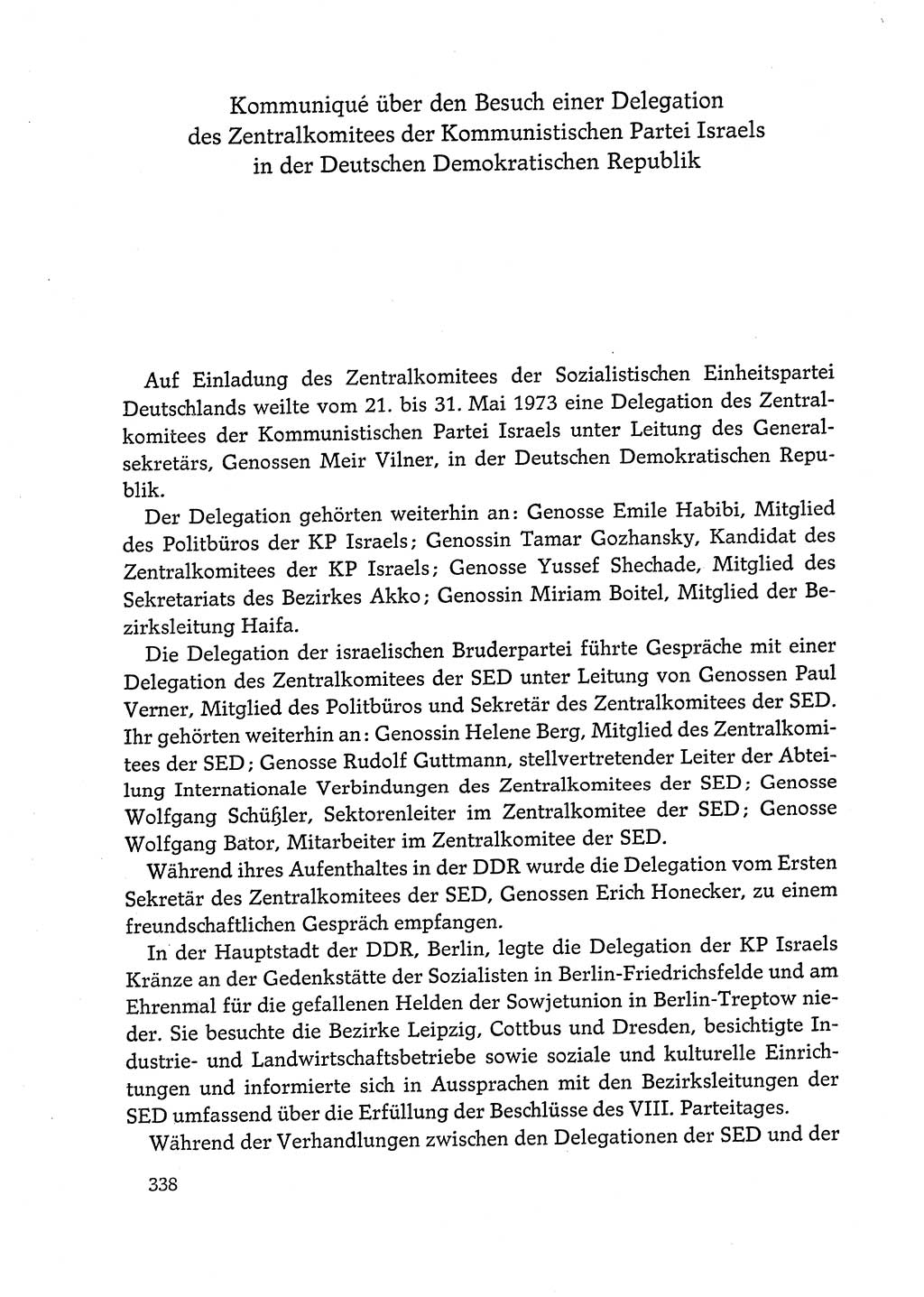Dokumente der Sozialistischen Einheitspartei Deutschlands (SED) [Deutsche Demokratische Republik (DDR)] 1972-1973, Seite 338 (Dok. SED DDR 1972-1973, S. 338)