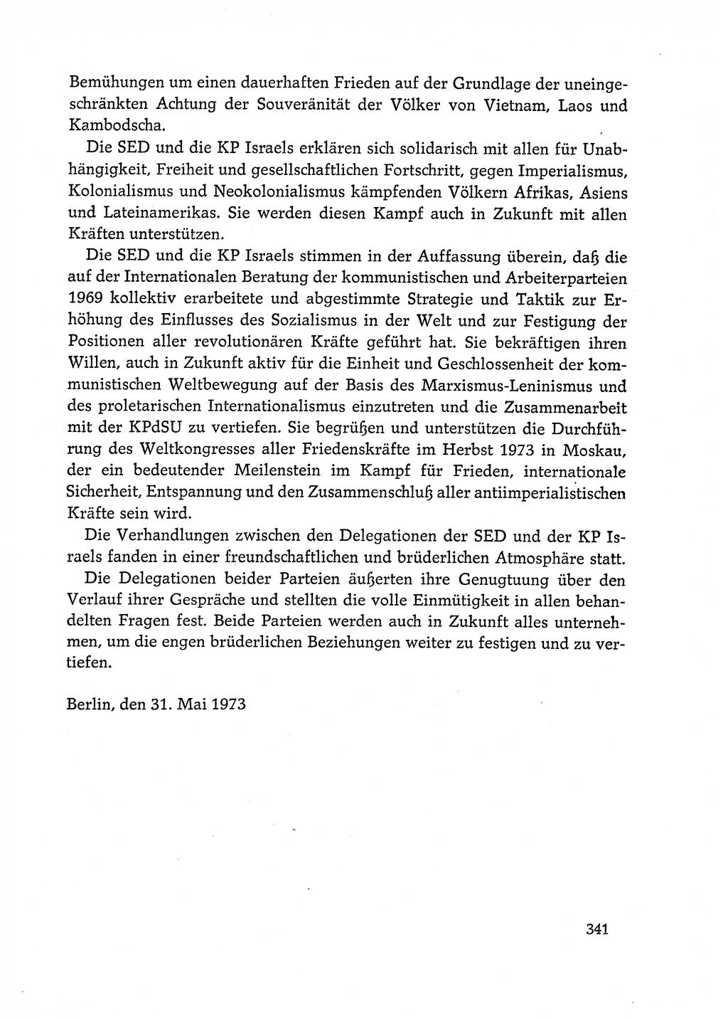 Dokumente der Sozialistischen Einheitspartei Deutschlands (SED) [Deutsche Demokratische Republik (DDR)] 1972-1973, Seite 341 (Dok. SED DDR 1972-1973, S. 341)