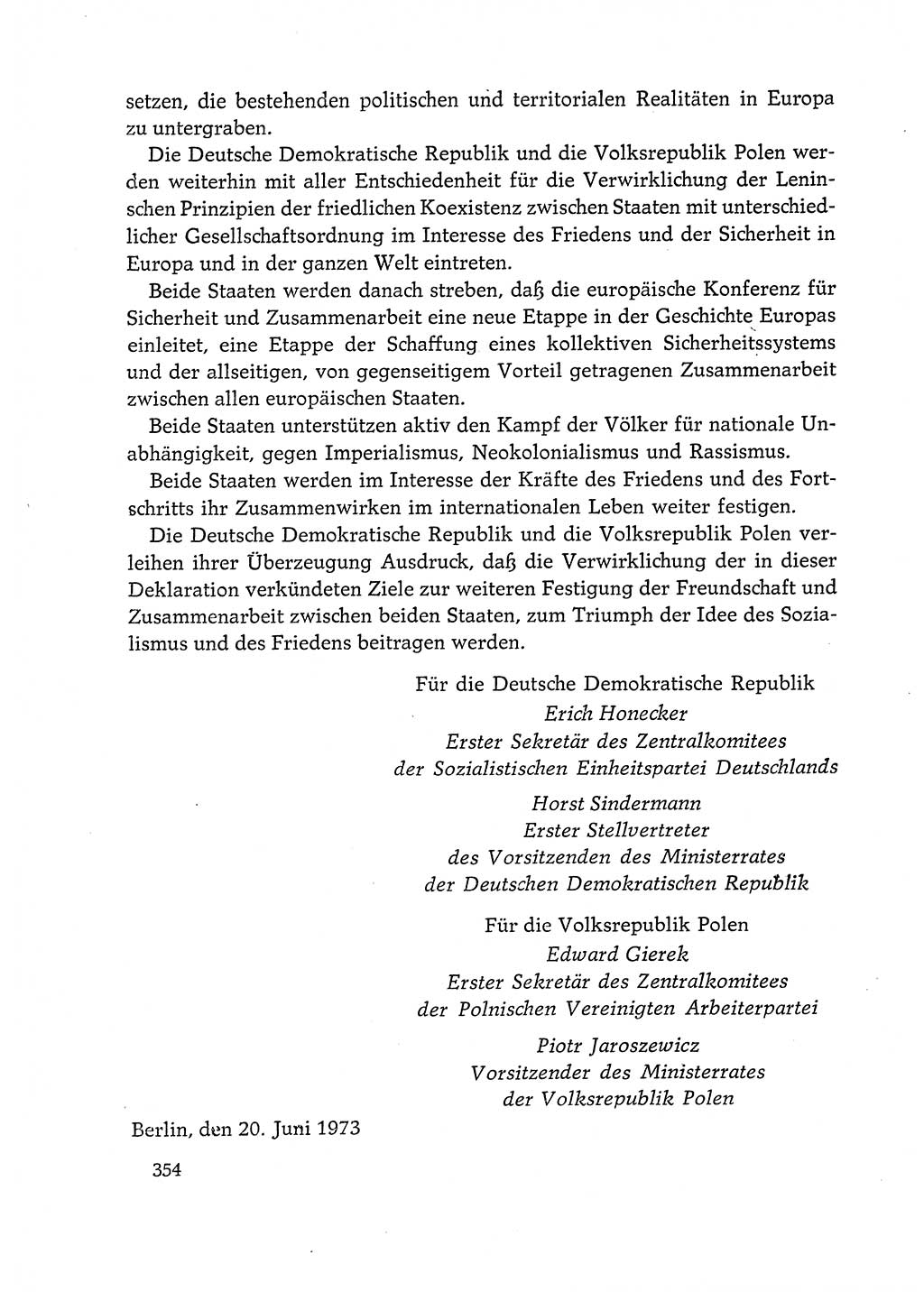 Dokumente der Sozialistischen Einheitspartei Deutschlands (SED) [Deutsche Demokratische Republik (DDR)] 1972-1973, Seite 354 (Dok. SED DDR 1972-1973, S. 354)