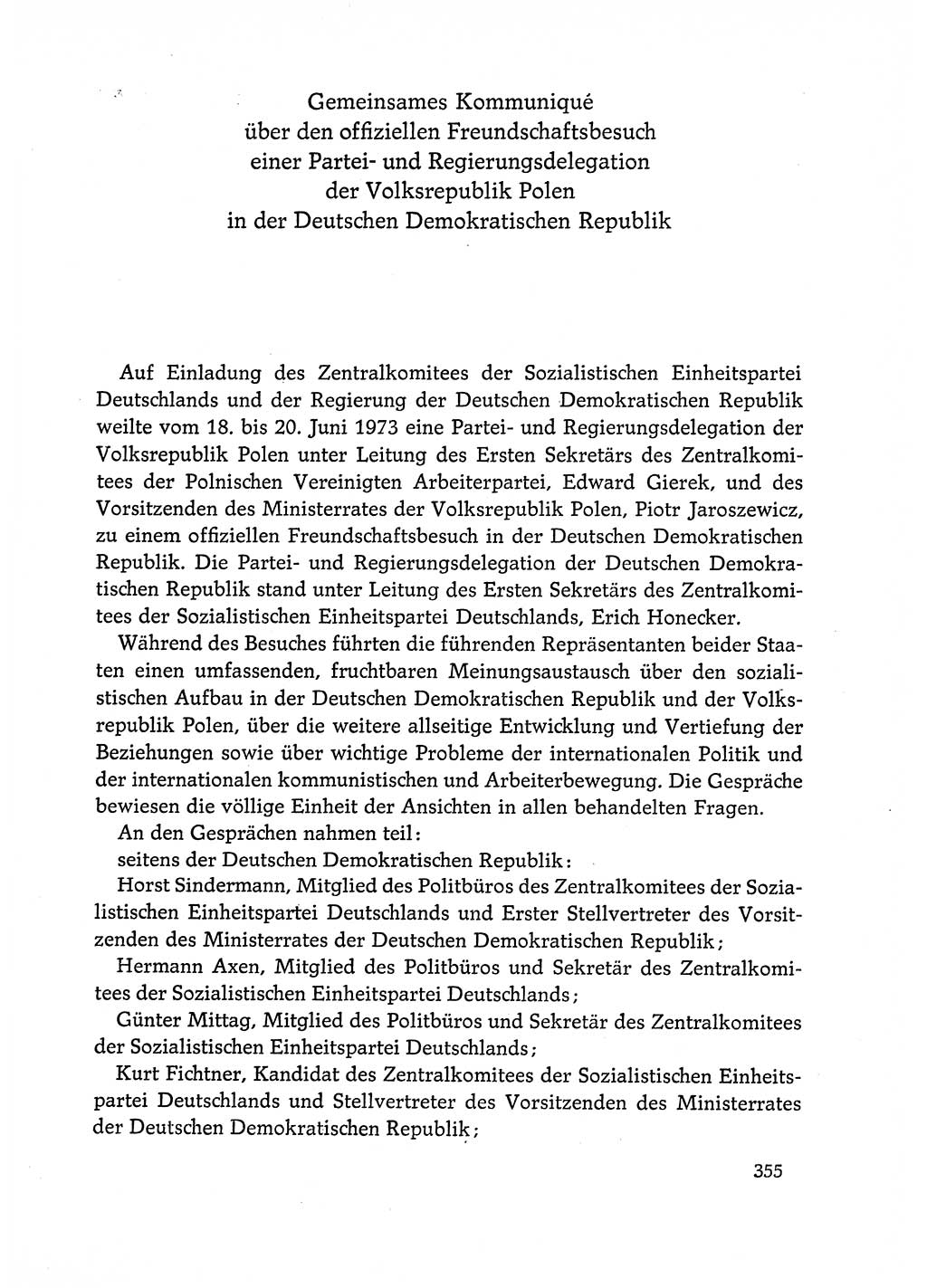 Dokumente der Sozialistischen Einheitspartei Deutschlands (SED) [Deutsche Demokratische Republik (DDR)] 1972-1973, Seite 355 (Dok. SED DDR 1972-1973, S. 355)