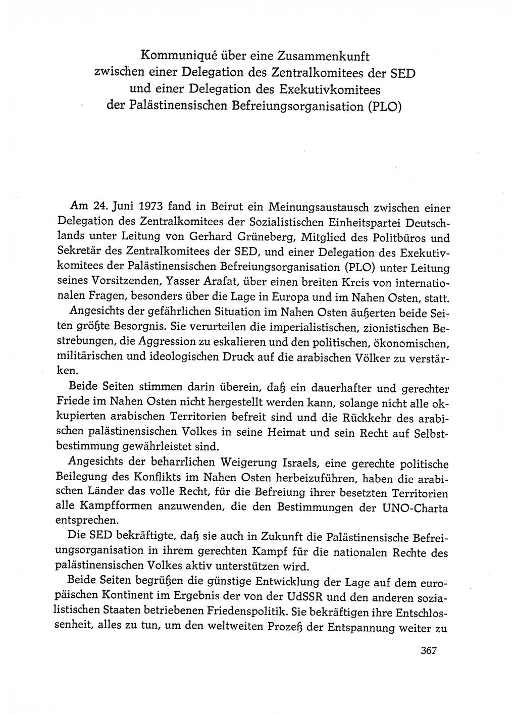 Dokumente der Sozialistischen Einheitspartei Deutschlands (SED) [Deutsche Demokratische Republik (DDR)] 1972-1973, Seite 367 (Dok. SED DDR 1972-1973, S. 367)