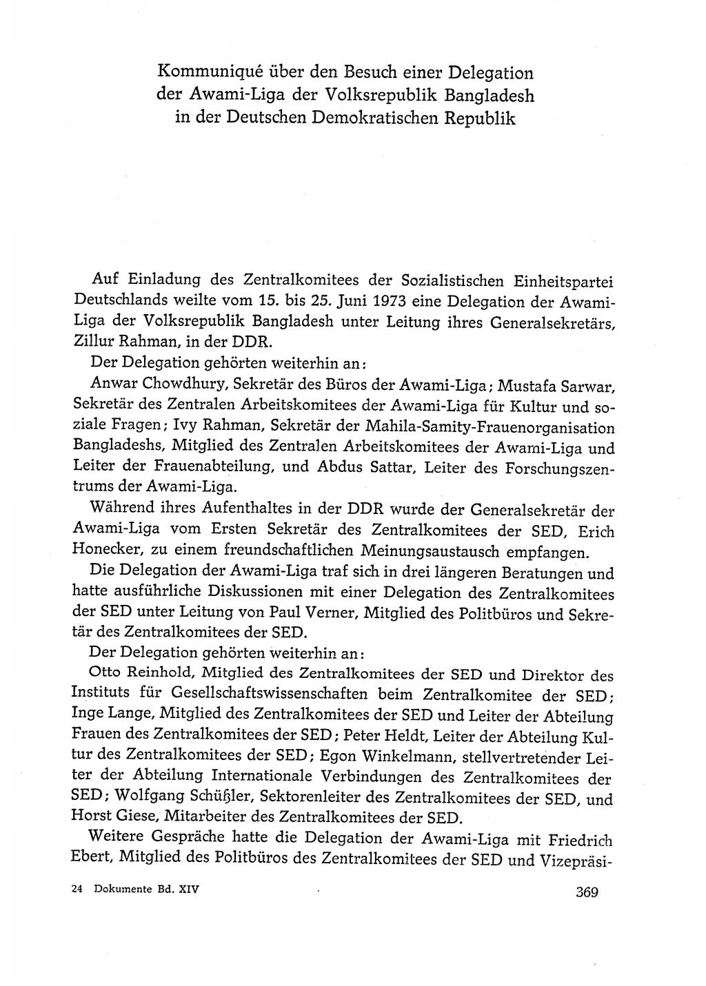 Dokumente der Sozialistischen Einheitspartei Deutschlands (SED) [Deutsche Demokratische Republik (DDR)] 1972-1973, Seite 369 (Dok. SED DDR 1972-1973, S. 369)