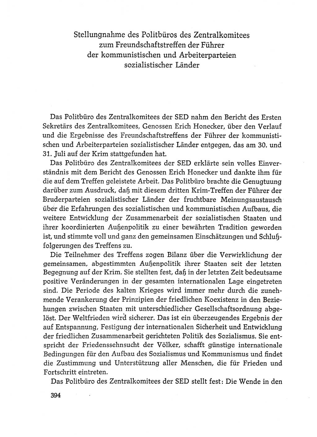 Dokumente der Sozialistischen Einheitspartei Deutschlands (SED) [Deutsche Demokratische Republik (DDR)] 1972-1973, Seite 394 (Dok. SED DDR 1972-1973, S. 394)