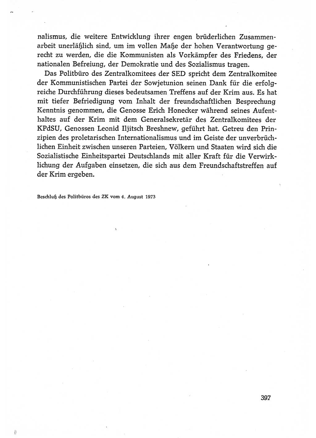 Dokumente der Sozialistischen Einheitspartei Deutschlands (SED) [Deutsche Demokratische Republik (DDR)] 1972-1973, Seite 397 (Dok. SED DDR 1972-1973, S. 397)