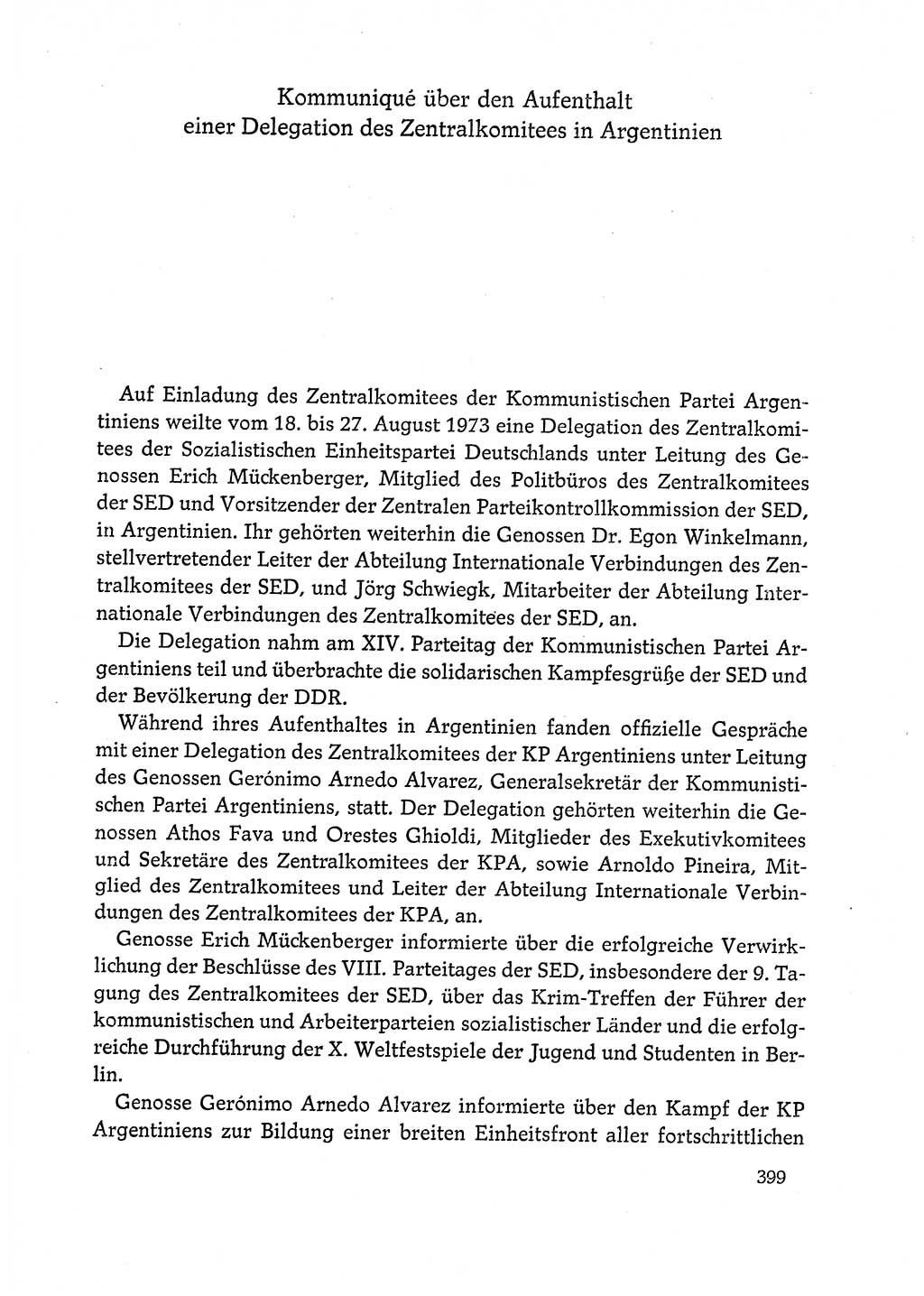 Dokumente der Sozialistischen Einheitspartei Deutschlands (SED) [Deutsche Demokratische Republik (DDR)] 1972-1973, Seite 399 (Dok. SED DDR 1972-1973, S. 399)