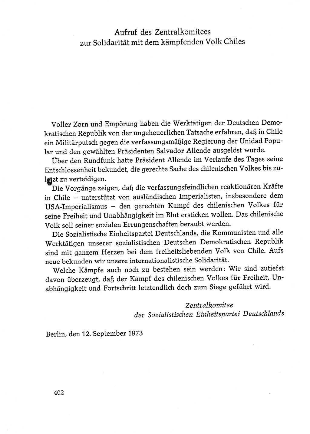 Dokumente der Sozialistischen Einheitspartei Deutschlands (SED) [Deutsche Demokratische Republik (DDR)] 1972-1973, Seite 402 (Dok. SED DDR 1972-1973, S. 402)