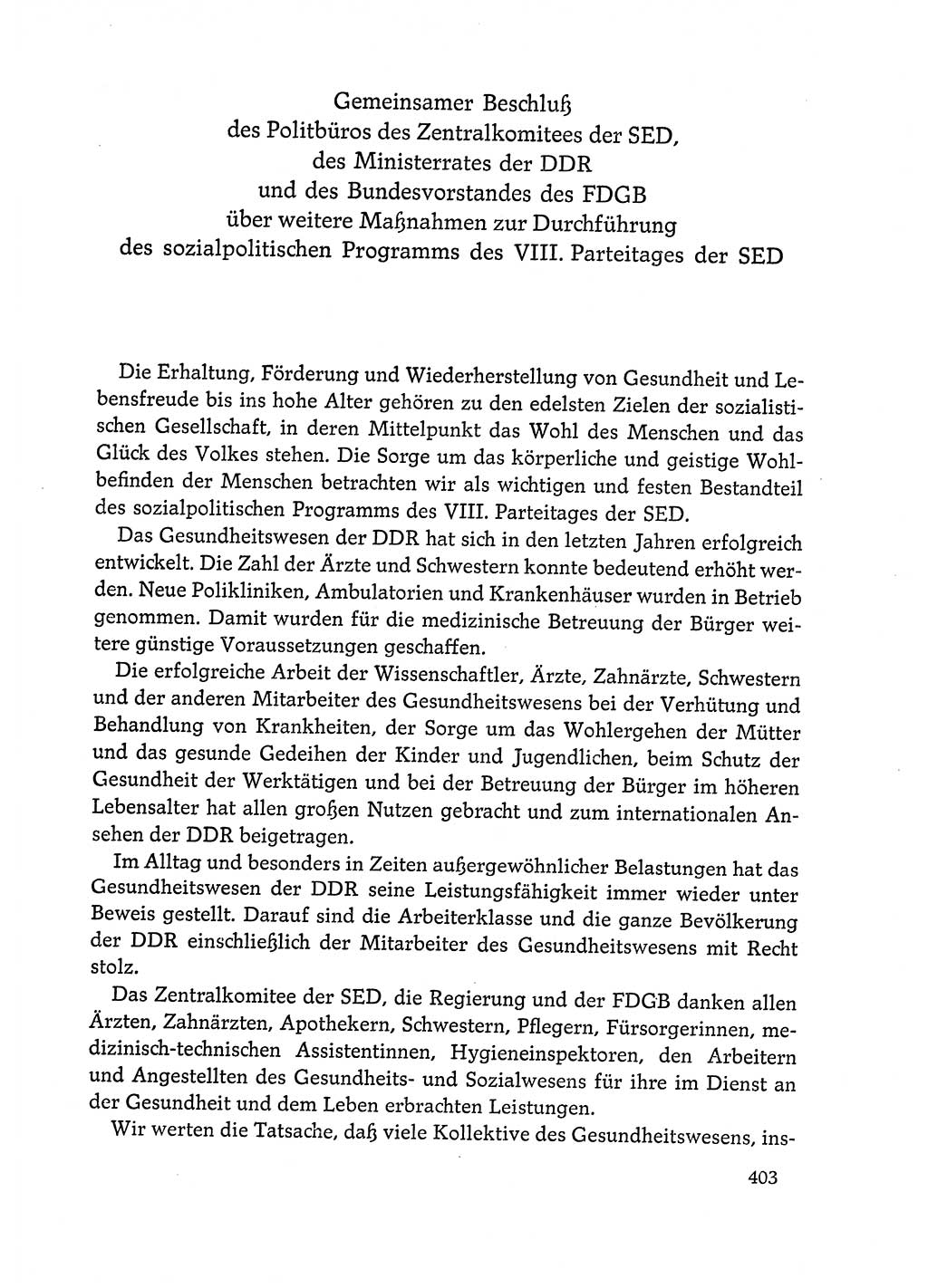 Dokumente der Sozialistischen Einheitspartei Deutschlands (SED) [Deutsche Demokratische Republik (DDR)] 1972-1973, Seite 403 (Dok. SED DDR 1972-1973, S. 403)