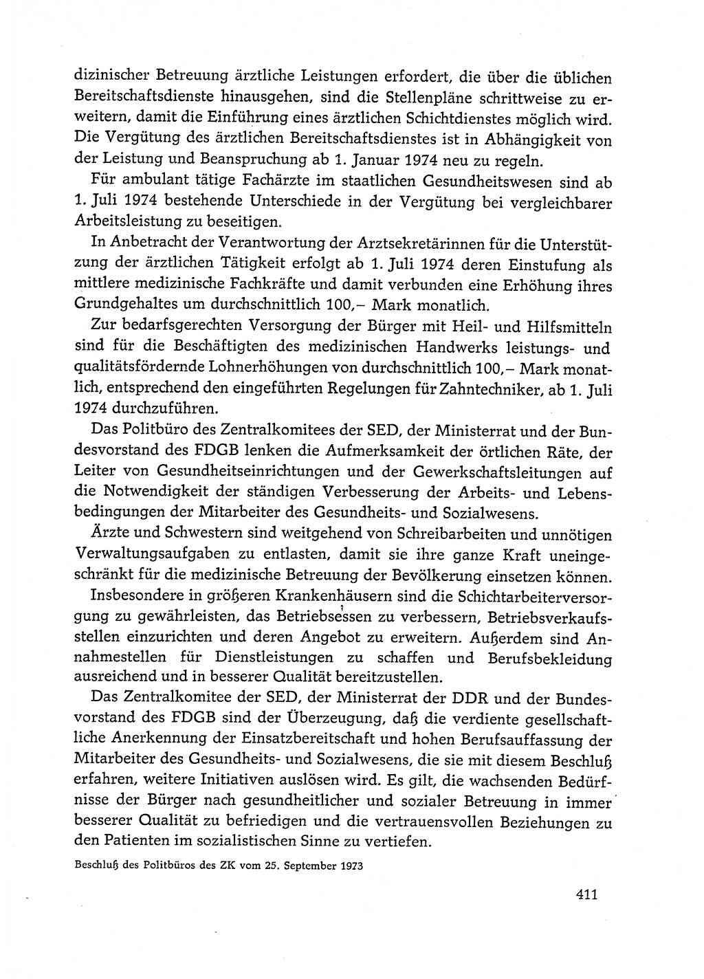 Dokumente der Sozialistischen Einheitspartei Deutschlands (SED) [Deutsche Demokratische Republik (DDR)] 1972-1973, Seite 411 (Dok. SED DDR 1972-1973, S. 411)