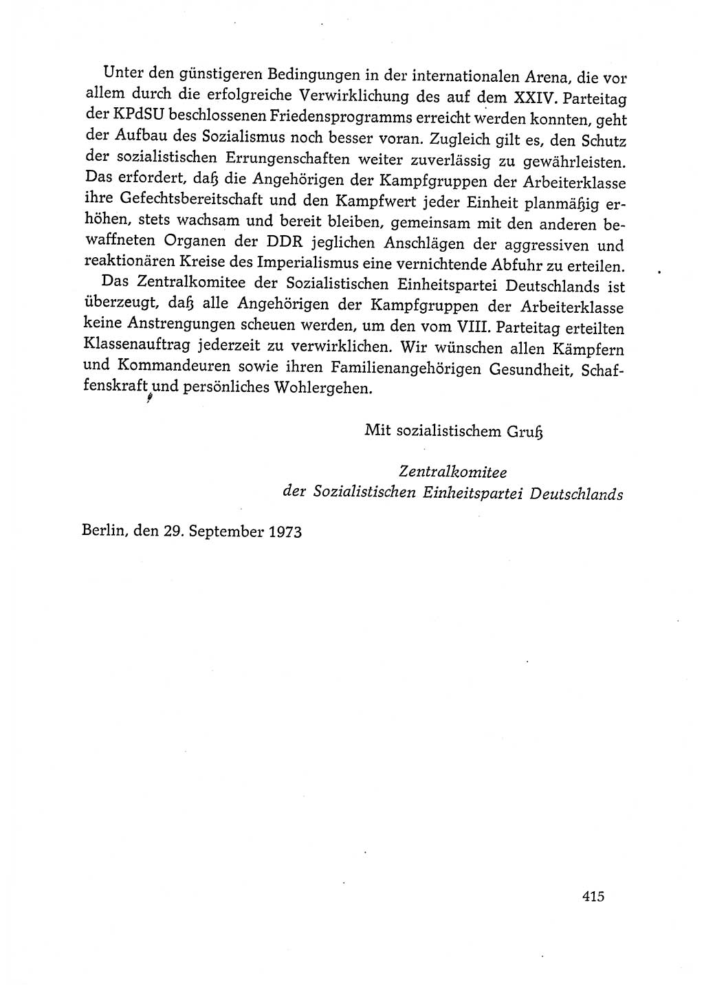 Dokumente der Sozialistischen Einheitspartei Deutschlands (SED) [Deutsche Demokratische Republik (DDR)] 1972-1973, Seite 415 (Dok. SED DDR 1972-1973, S. 415)