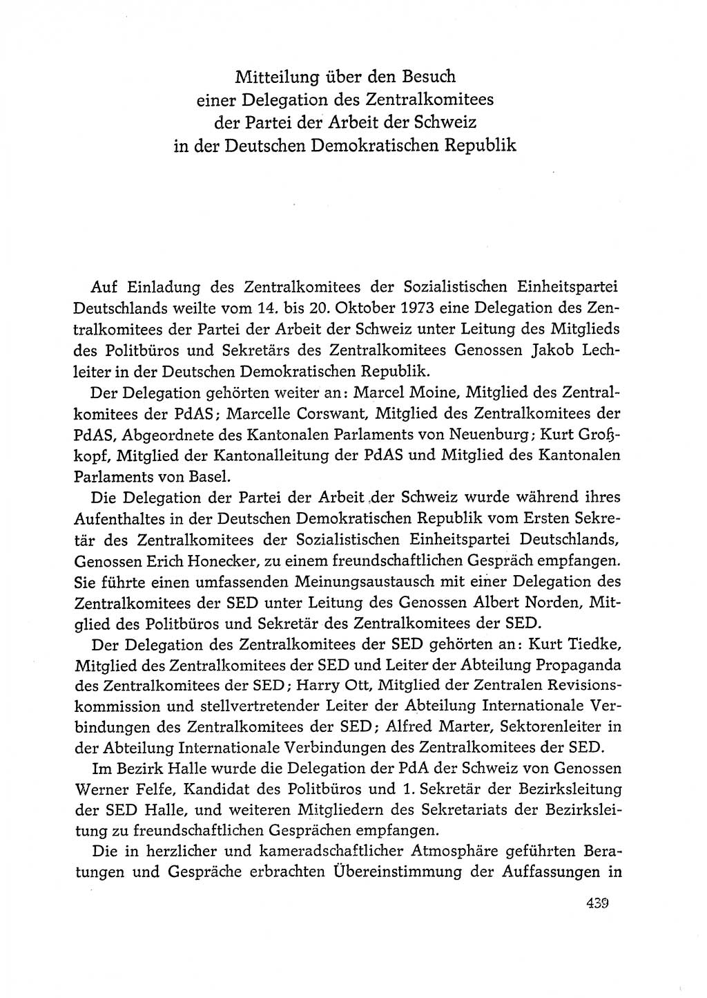 Dokumente der Sozialistischen Einheitspartei Deutschlands (SED) [Deutsche Demokratische Republik (DDR)] 1972-1973, Seite 439 (Dok. SED DDR 1972-1973, S. 439)