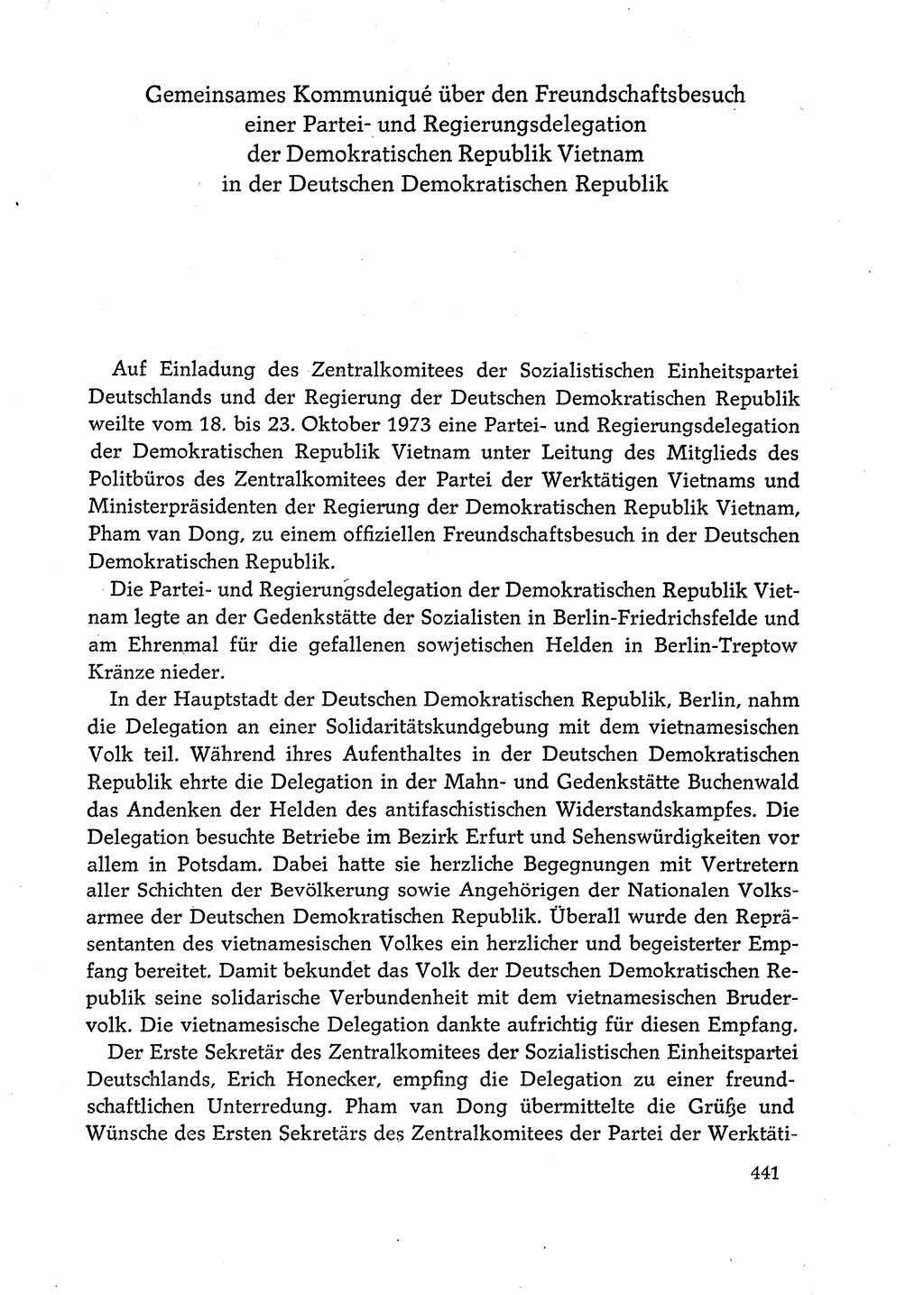Dokumente der Sozialistischen Einheitspartei Deutschlands (SED) [Deutsche Demokratische Republik (DDR)] 1972-1973, Seite 441 (Dok. SED DDR 1972-1973, S. 441)