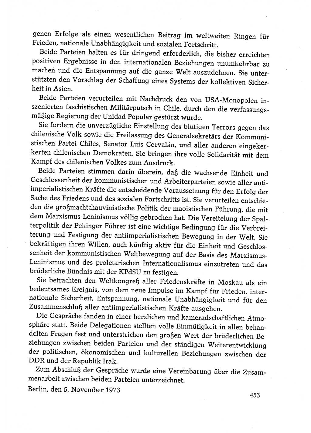 Dokumente der Sozialistischen Einheitspartei Deutschlands (SED) [Deutsche Demokratische Republik (DDR)] 1972-1973, Seite 453 (Dok. SED DDR 1972-1973, S. 453)