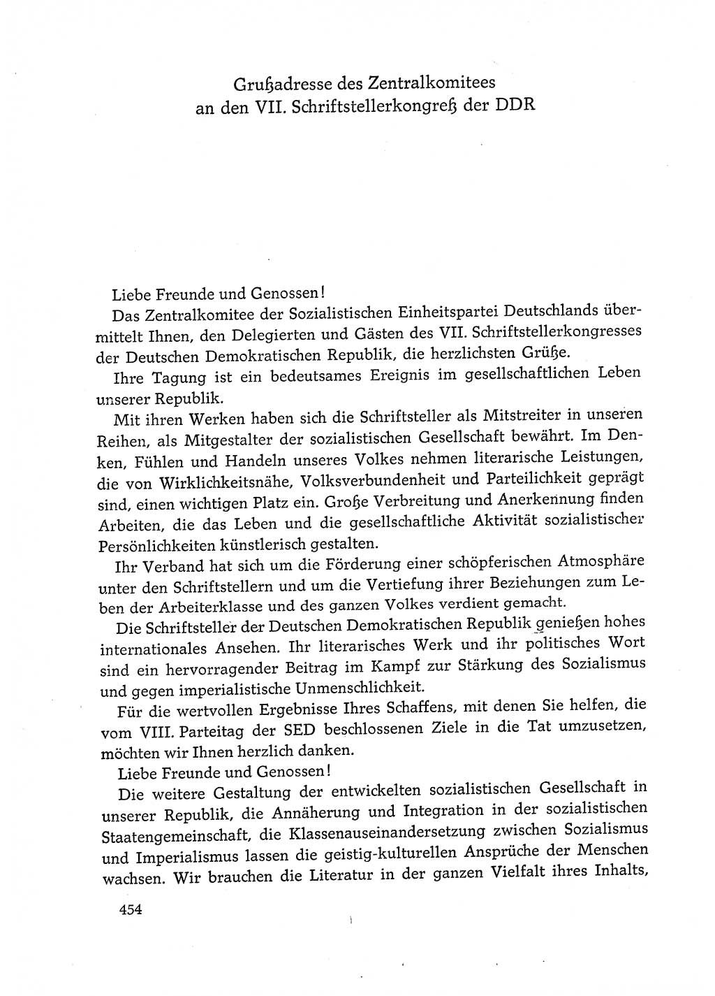 Dokumente der Sozialistischen Einheitspartei Deutschlands (SED) [Deutsche Demokratische Republik (DDR)] 1972-1973, Seite 454 (Dok. SED DDR 1972-1973, S. 454)
