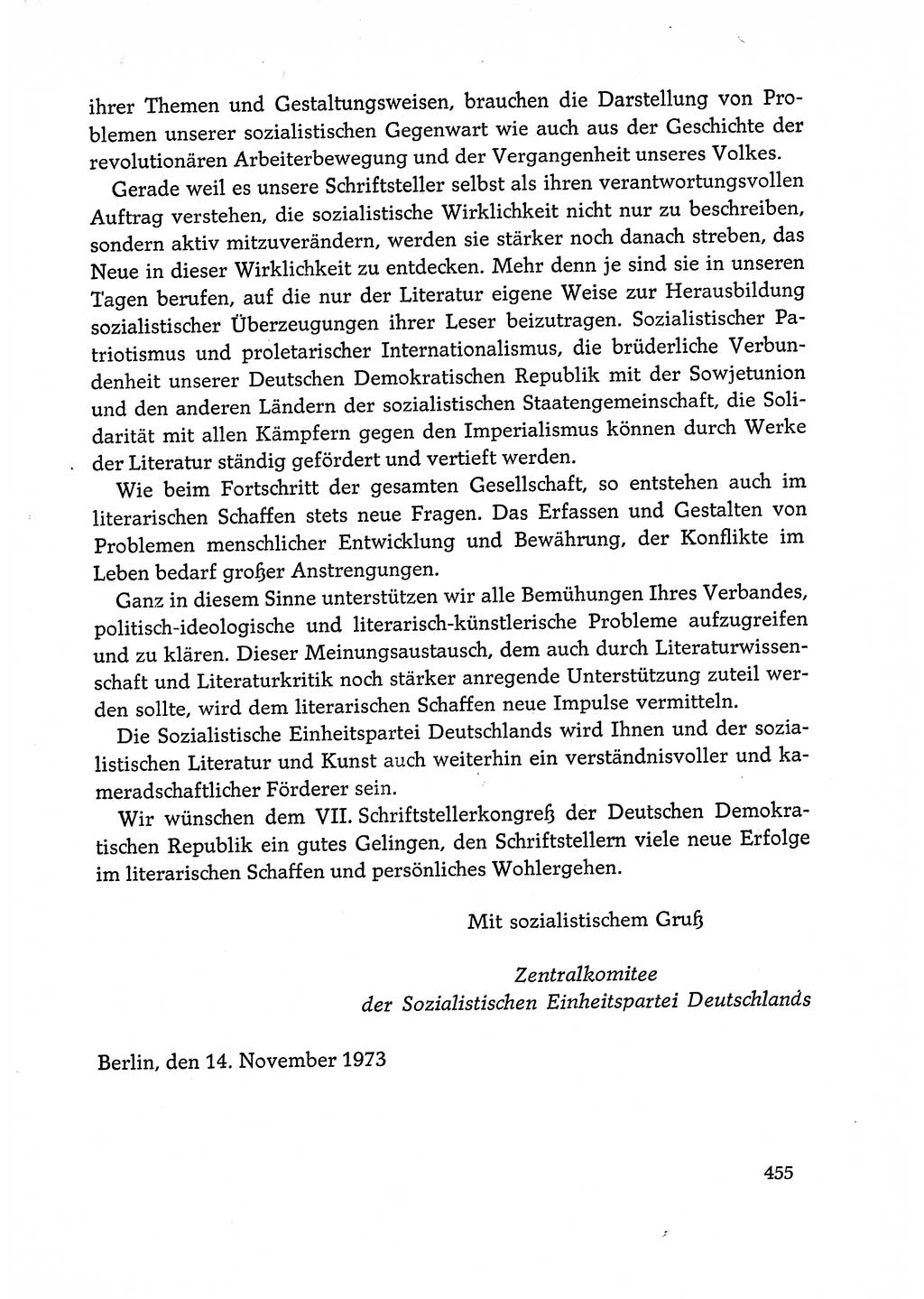 Dokumente der Sozialistischen Einheitspartei Deutschlands (SED) [Deutsche Demokratische Republik (DDR)] 1972-1973, Seite 455 (Dok. SED DDR 1972-1973, S. 455)