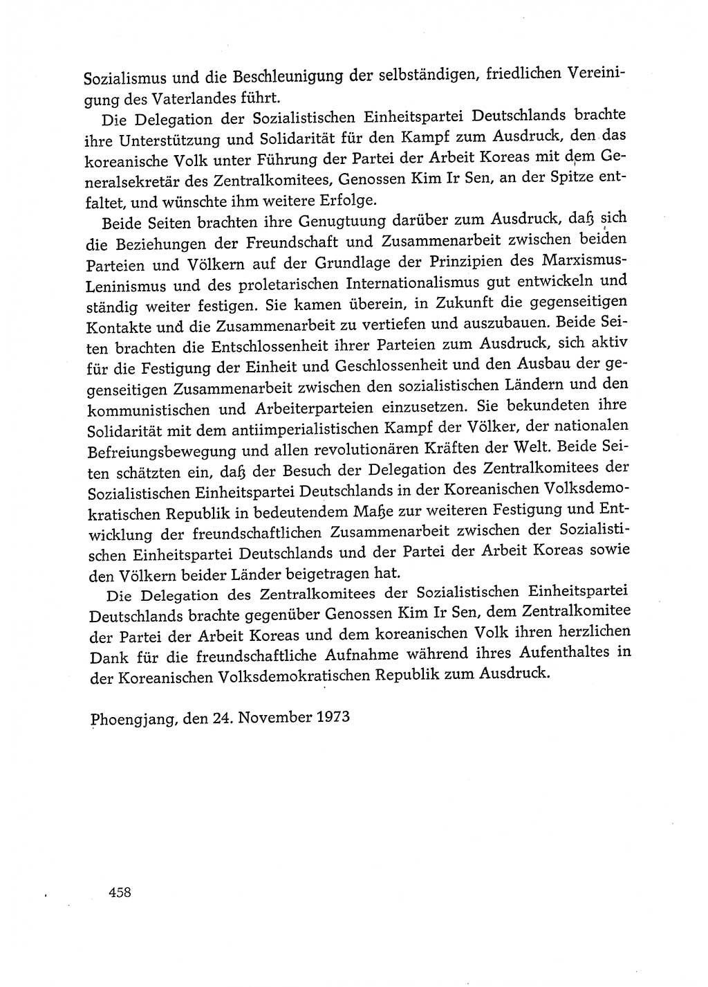 Dokumente der Sozialistischen Einheitspartei Deutschlands (SED) [Deutsche Demokratische Republik (DDR)] 1972-1973, Seite 458 (Dok. SED DDR 1972-1973, S. 458)