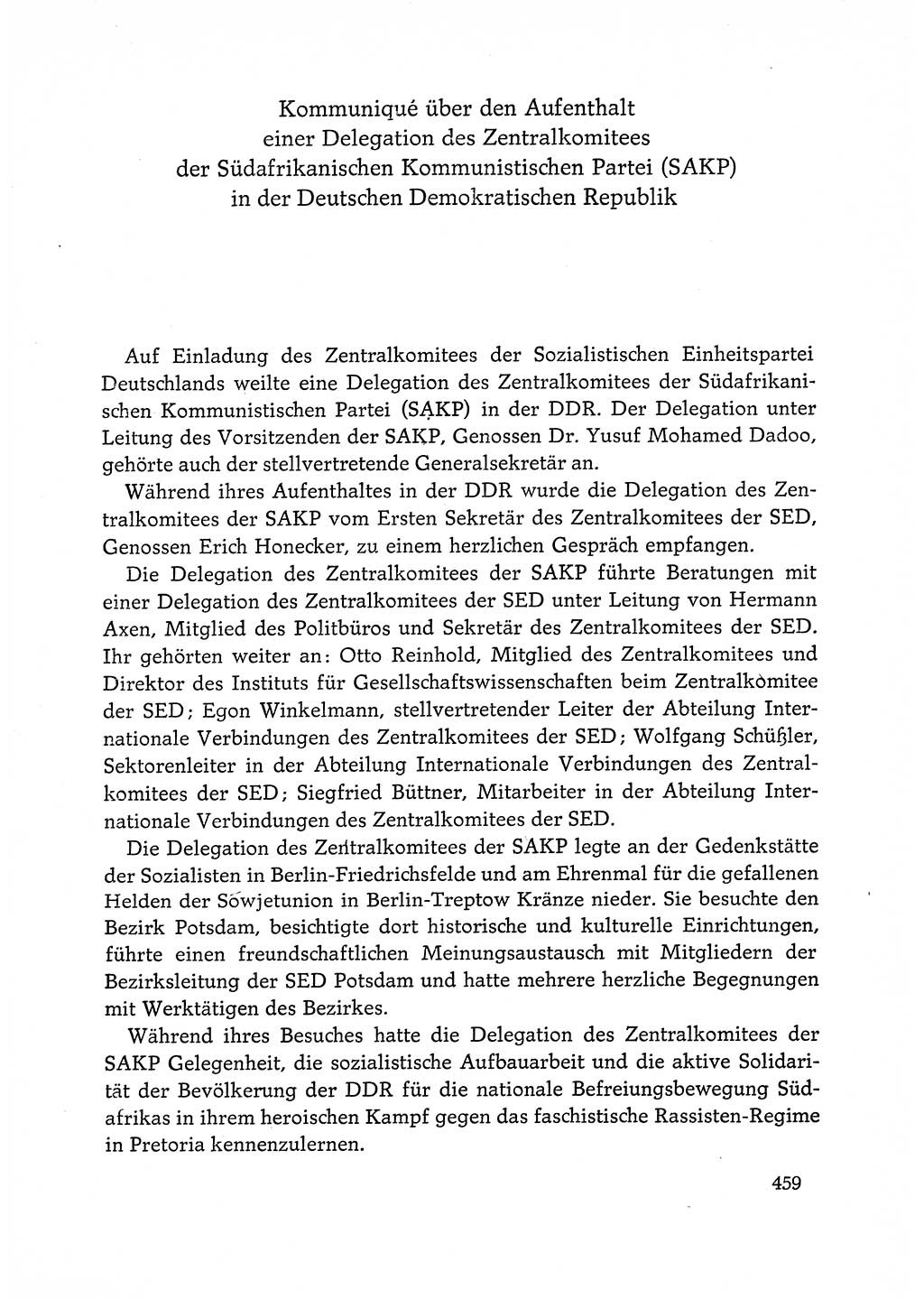 Dokumente der Sozialistischen Einheitspartei Deutschlands (SED) [Deutsche Demokratische Republik (DDR)] 1972-1973, Seite 459 (Dok. SED DDR 1972-1973, S. 459)