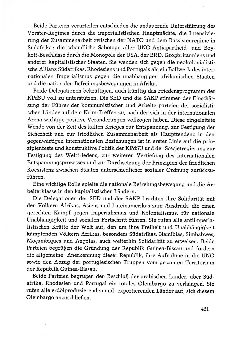 Dokumente der Sozialistischen Einheitspartei Deutschlands (SED) [Deutsche Demokratische Republik (DDR)] 1972-1973, Seite 461 (Dok. SED DDR 1972-1973, S. 461)