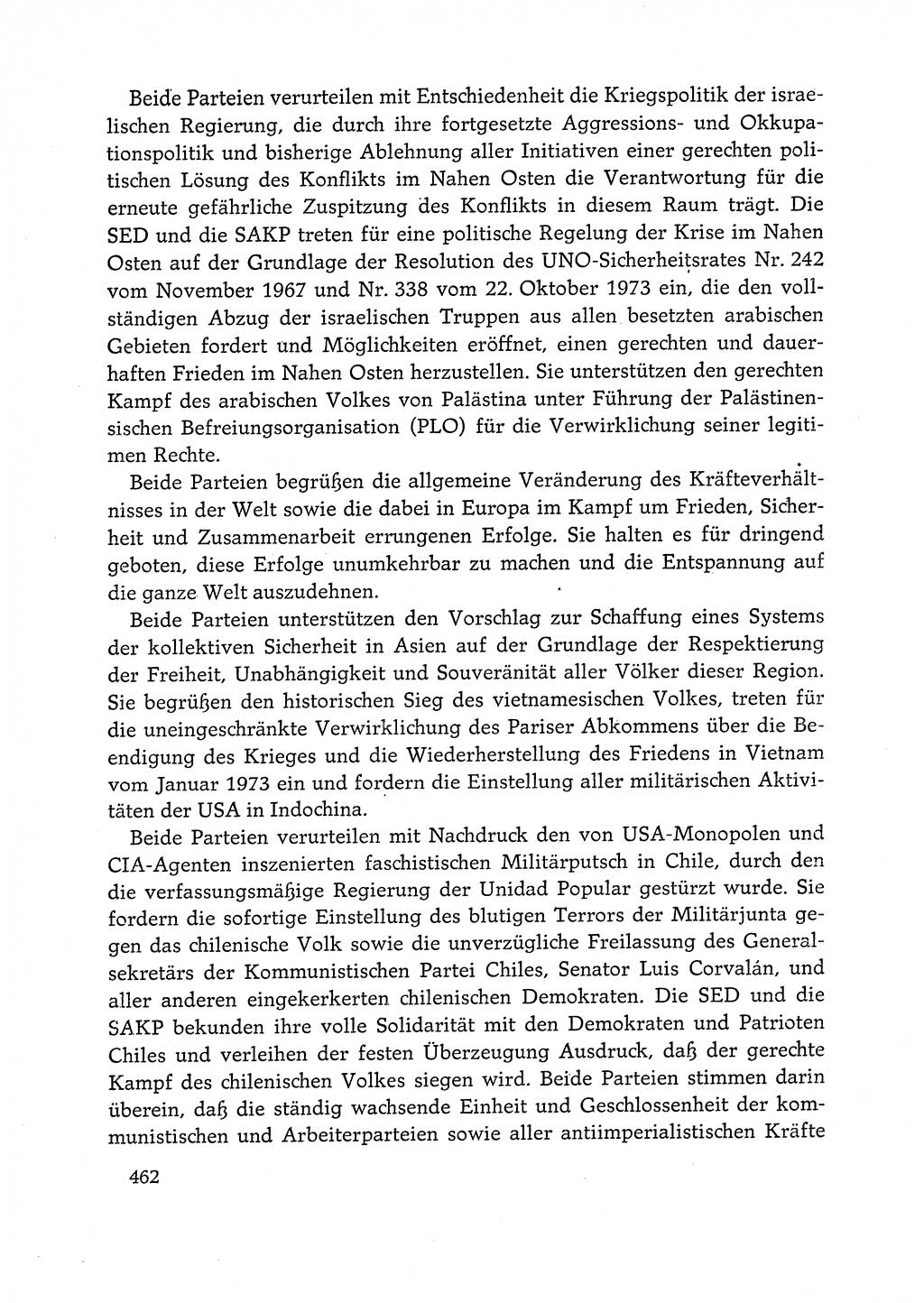 Dokumente der Sozialistischen Einheitspartei Deutschlands (SED) [Deutsche Demokratische Republik (DDR)] 1972-1973, Seite 462 (Dok. SED DDR 1972-1973, S. 462)