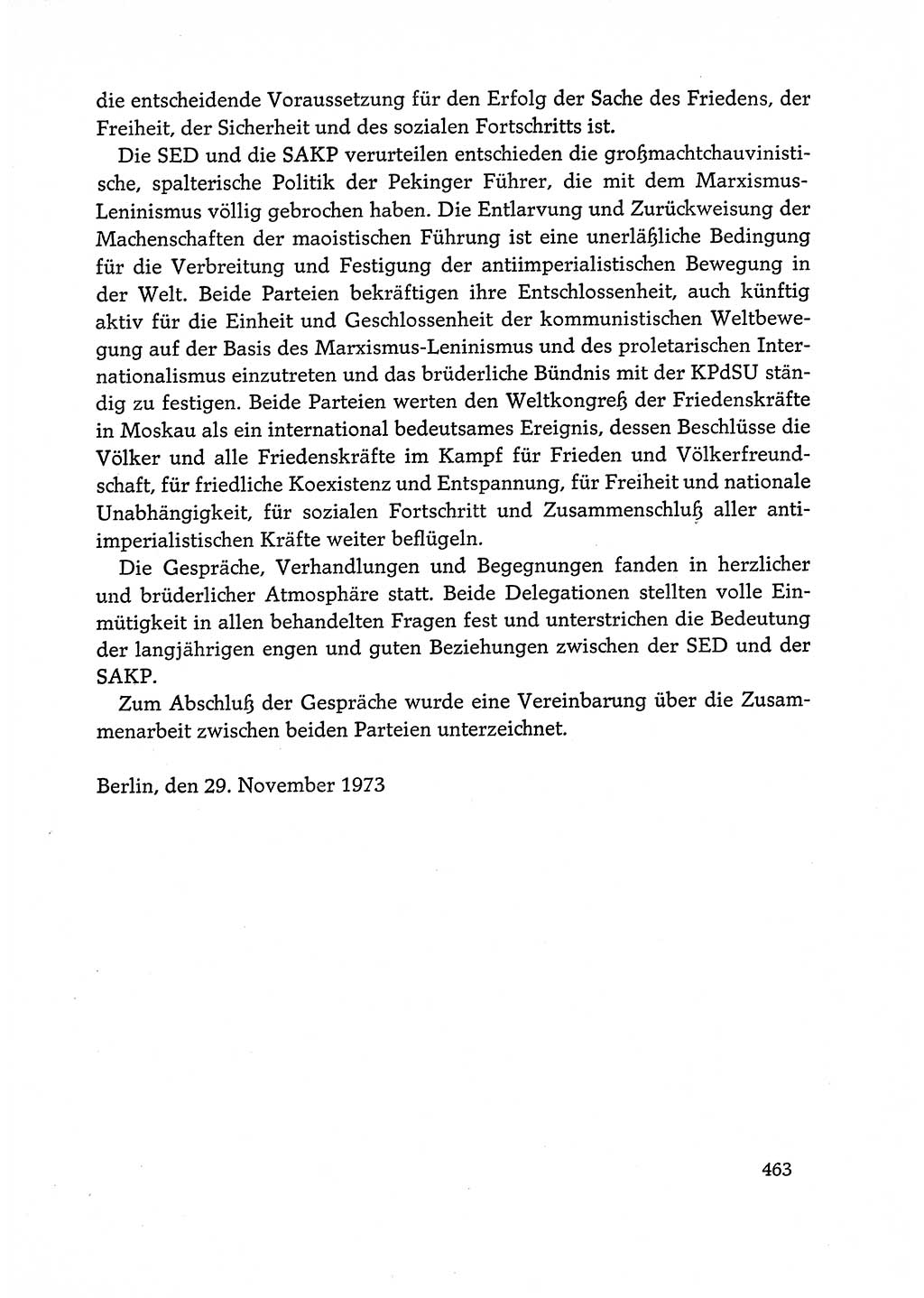 Dokumente der Sozialistischen Einheitspartei Deutschlands (SED) [Deutsche Demokratische Republik (DDR)] 1972-1973, Seite 463 (Dok. SED DDR 1972-1973, S. 463)
