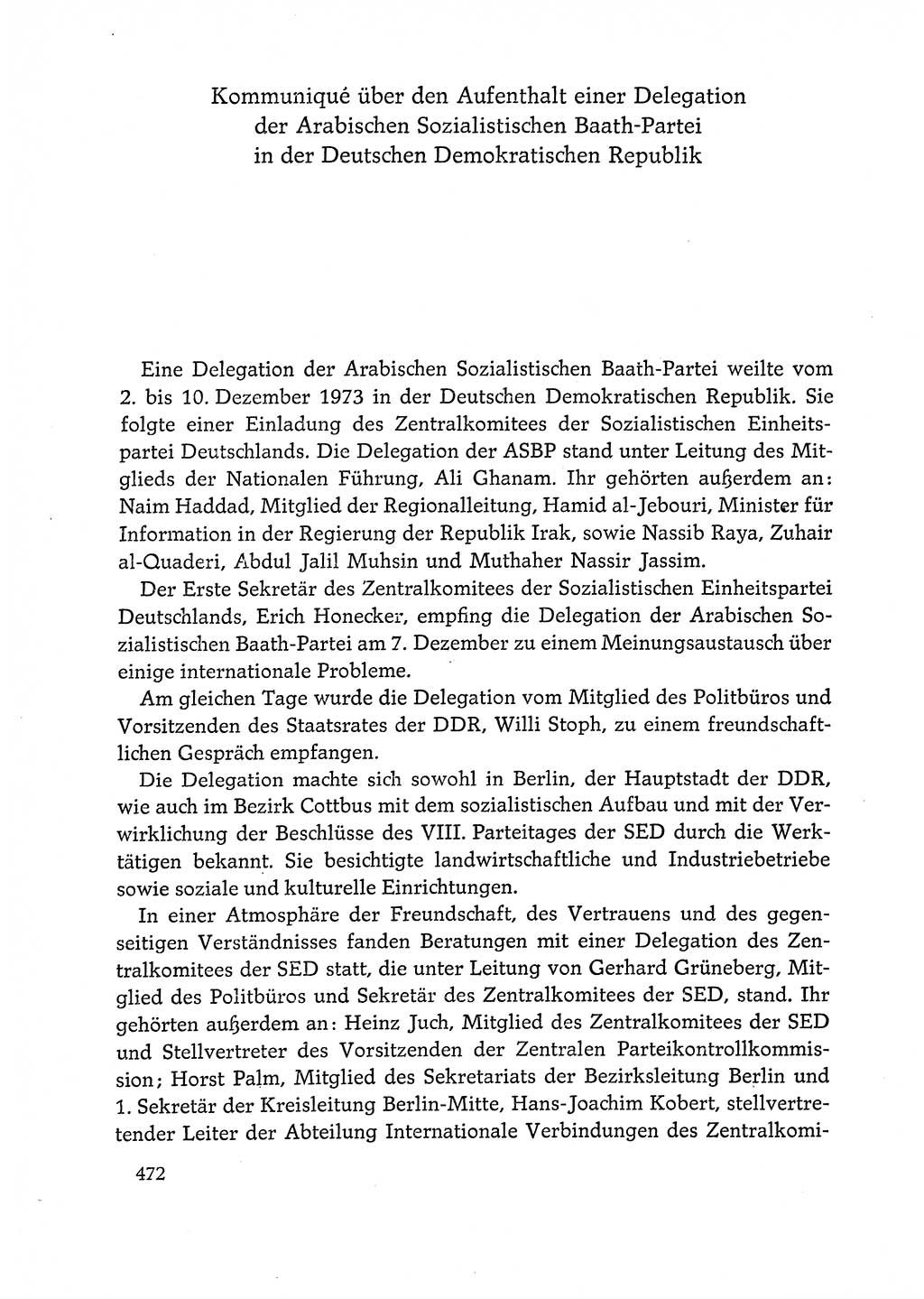 Dokumente der Sozialistischen Einheitspartei Deutschlands (SED) [Deutsche Demokratische Republik (DDR)] 1972-1973, Seite 472 (Dok. SED DDR 1972-1973, S. 472)