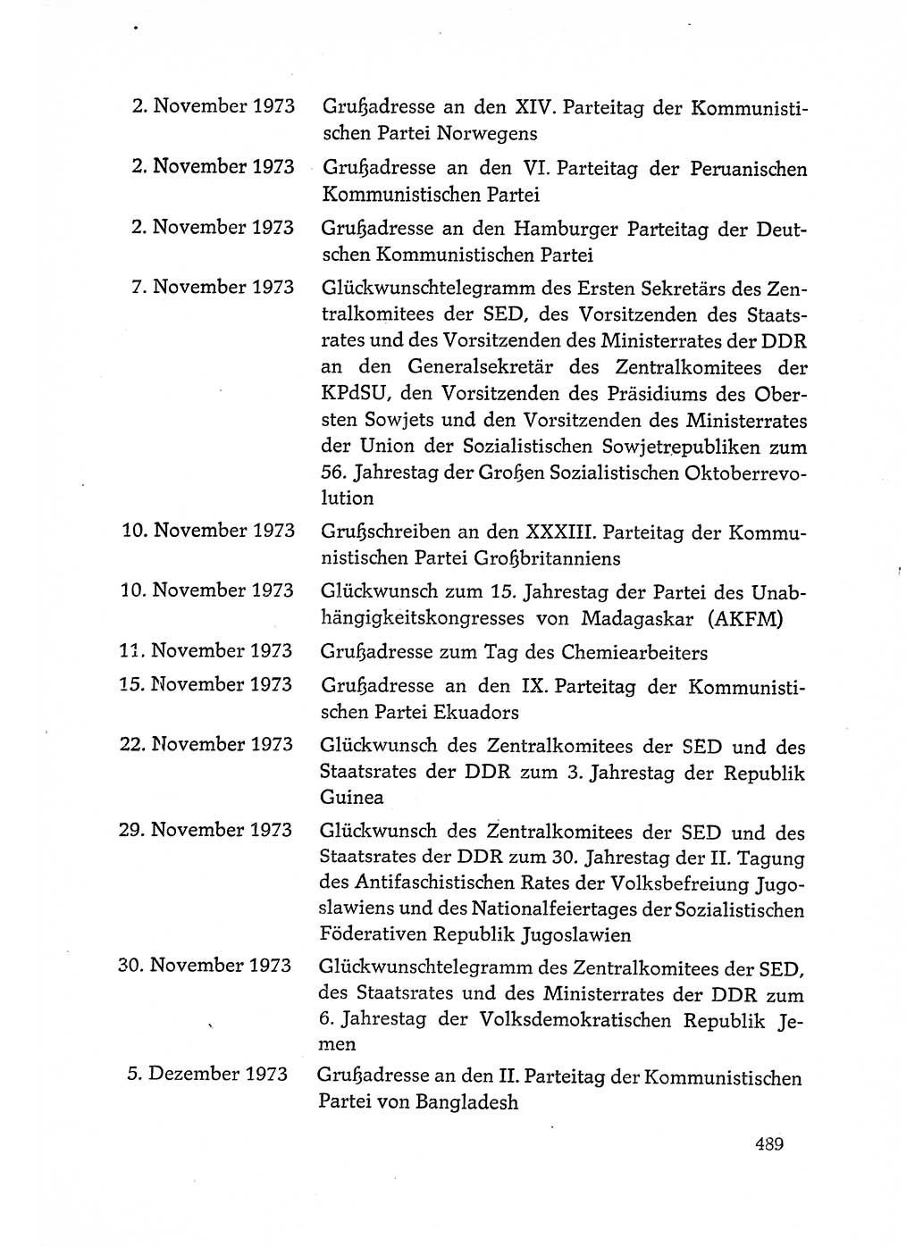 Dokumente der Sozialistischen Einheitspartei Deutschlands (SED) [Deutsche Demokratische Republik (DDR)] 1972-1973, Seite 489 (Dok. SED DDR 1972-1973, S. 489)