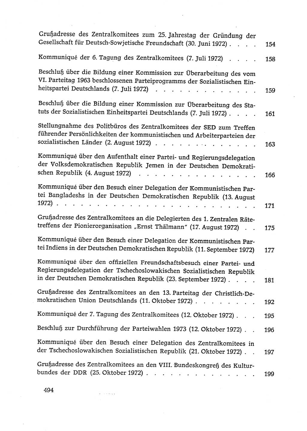 Dokumente der Sozialistischen Einheitspartei Deutschlands (SED) [Deutsche Demokratische Republik (DDR)] 1972-1973, Seite 494 (Dok. SED DDR 1972-1973, S. 494)