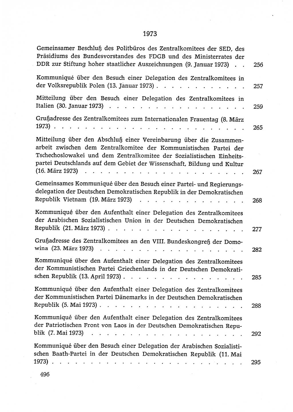 Dokumente der Sozialistischen Einheitspartei Deutschlands (SED) [Deutsche Demokratische Republik (DDR)] 1972-1973, Seite 496 (Dok. SED DDR 1972-1973, S. 496)