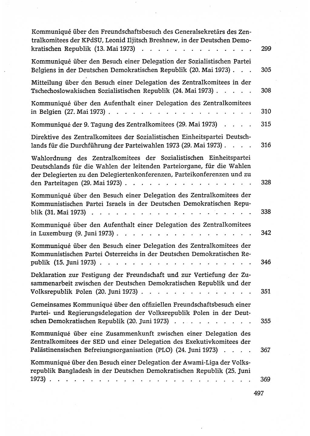 Dokumente der Sozialistischen Einheitspartei Deutschlands (SED) [Deutsche Demokratische Republik (DDR)] 1972-1973, Seite 497 (Dok. SED DDR 1972-1973, S. 497)