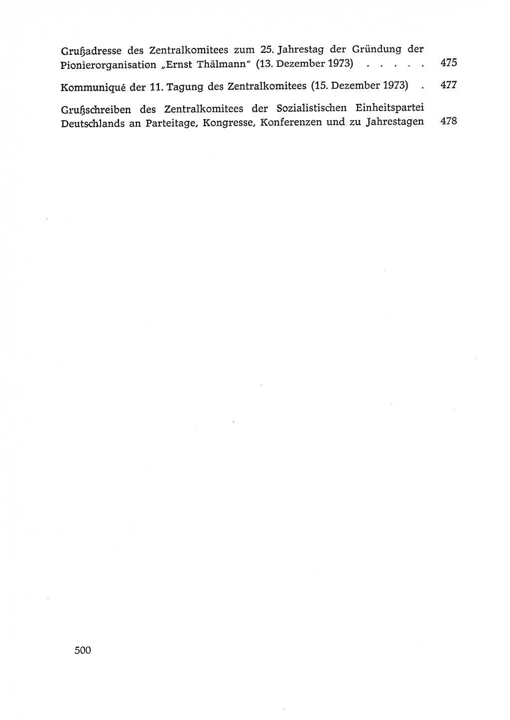 Dokumente der Sozialistischen Einheitspartei Deutschlands (SED) [Deutsche Demokratische Republik (DDR)] 1972-1973, Seite 500 (Dok. SED DDR 1972-1973, S. 500)