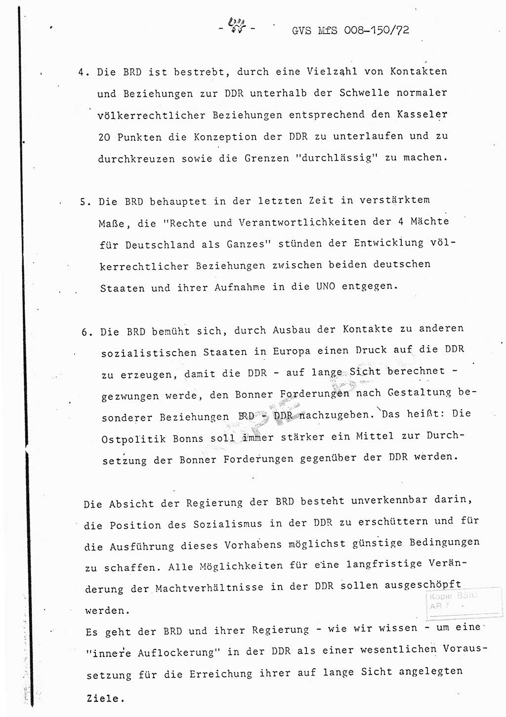 Referat (Entwurf) des Genossen Minister (Generaloberst Erich Mielke) auf der Dienstkonferenz 1972, Ministerium für Staatssicherheit (MfS) [Deutsche Demokratische Republik (DDR)], Der Minister, Geheime Verschlußsache (GVS) 008-150/72, Berlin 25.2.1972, Seite 44 (Ref. Entw. DK MfS DDR Min. GVS 008-150/72 1972, S. 44)